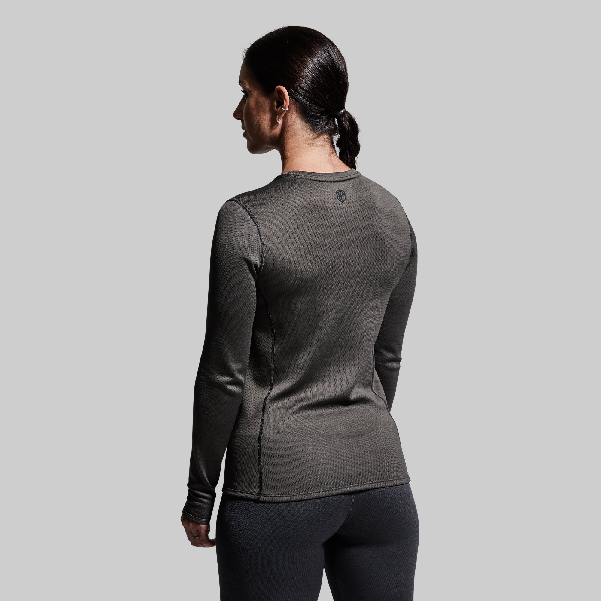 Women's Ridgeline Heavy Base Layer Top (Wolf Grey) - Image 3