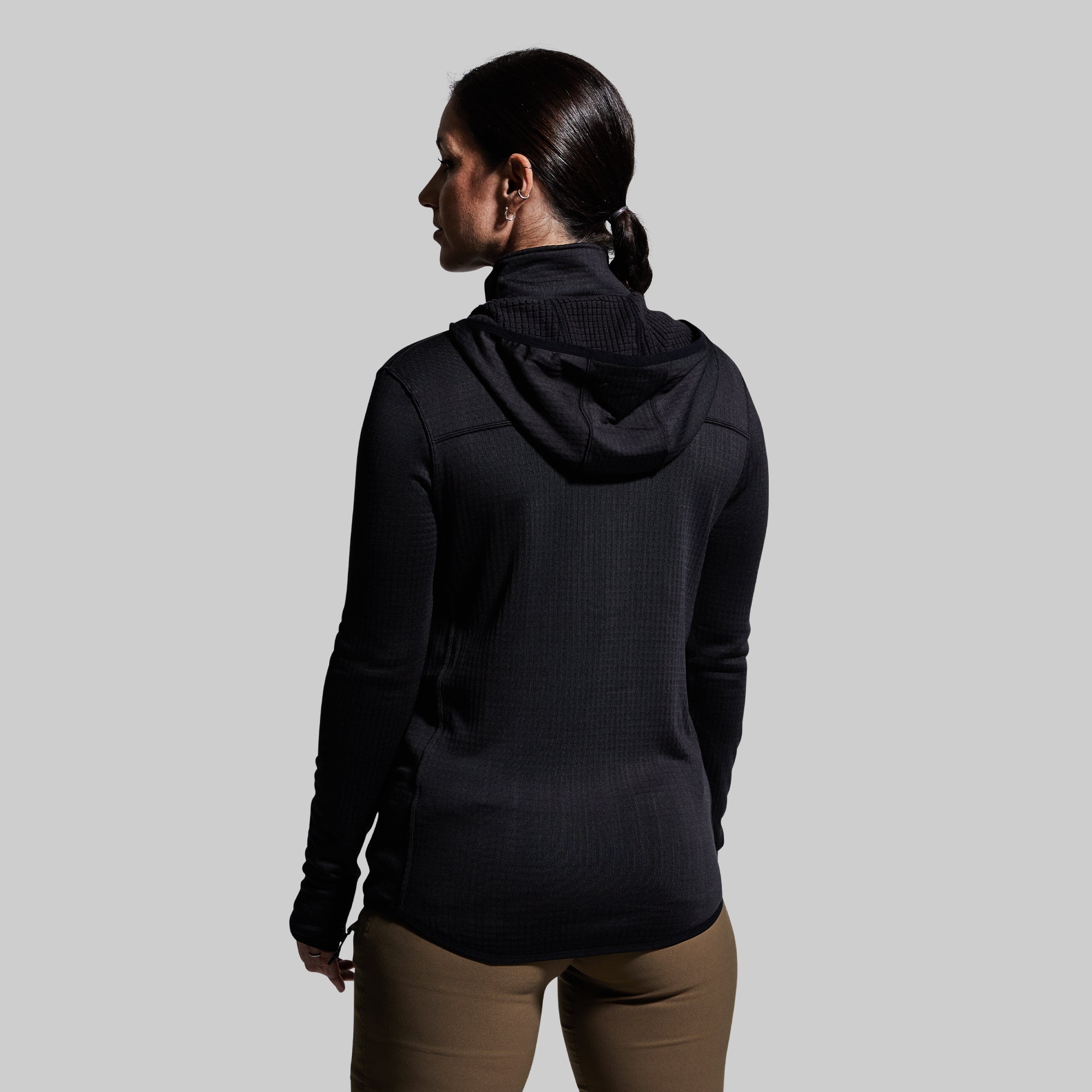 Women's Quiver Half Zip Hoodie (Black) - Image 2