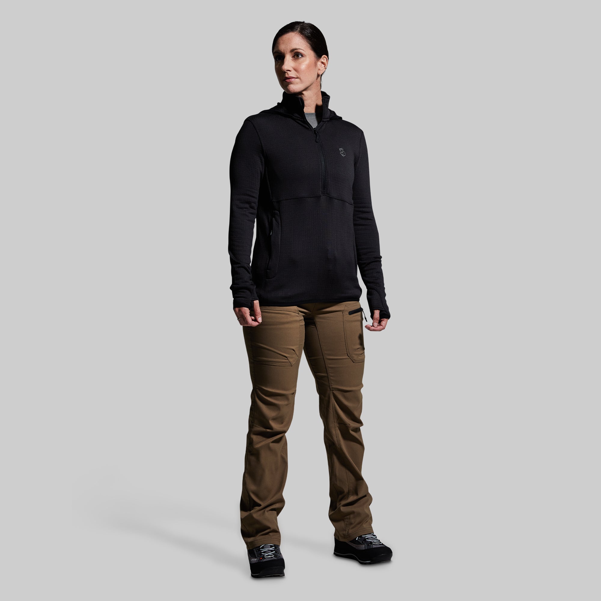Women's Quiver Half Zip Hoodie (Black) - Image 9