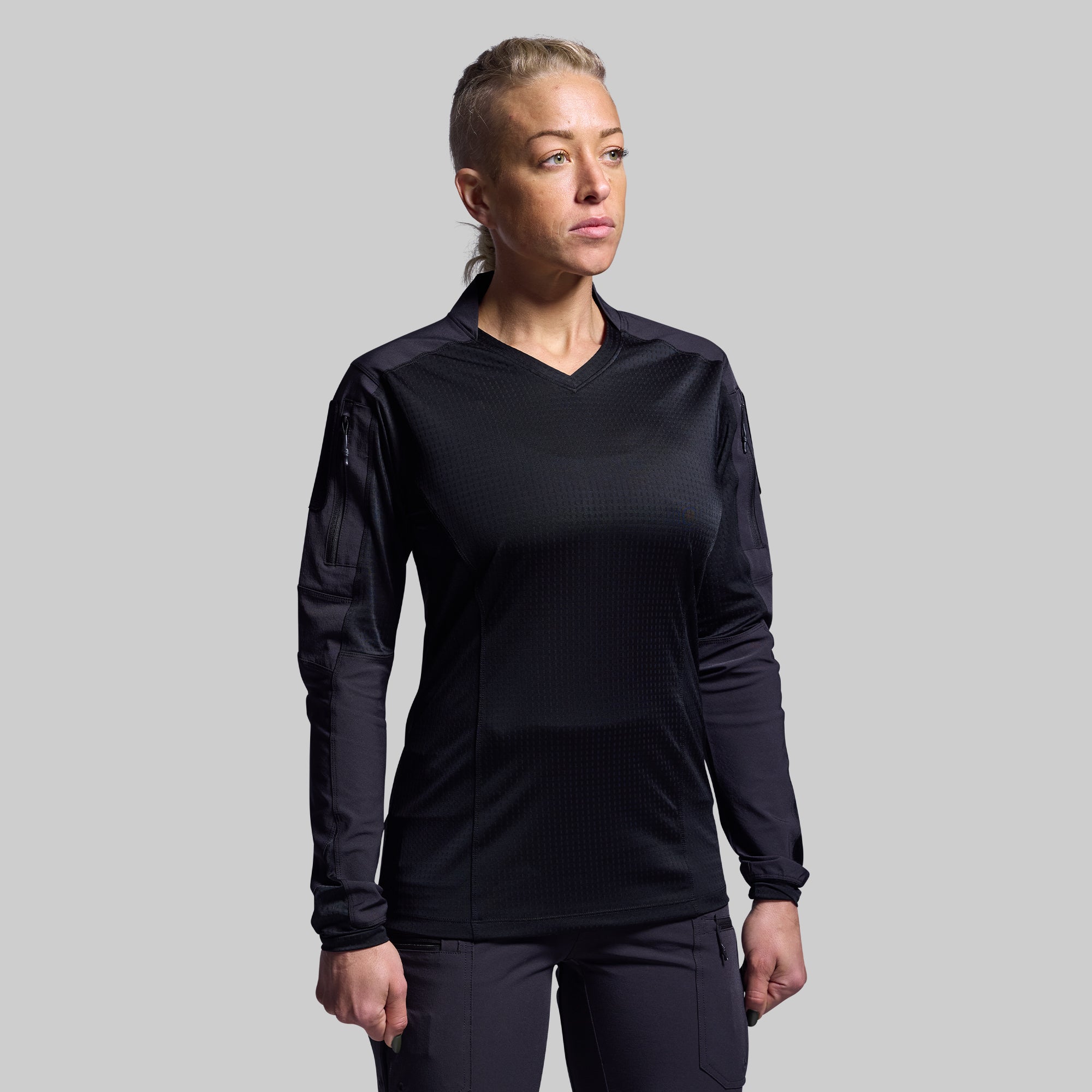 Women's Long Sleeve Op Top Pro (Black) - Image 7