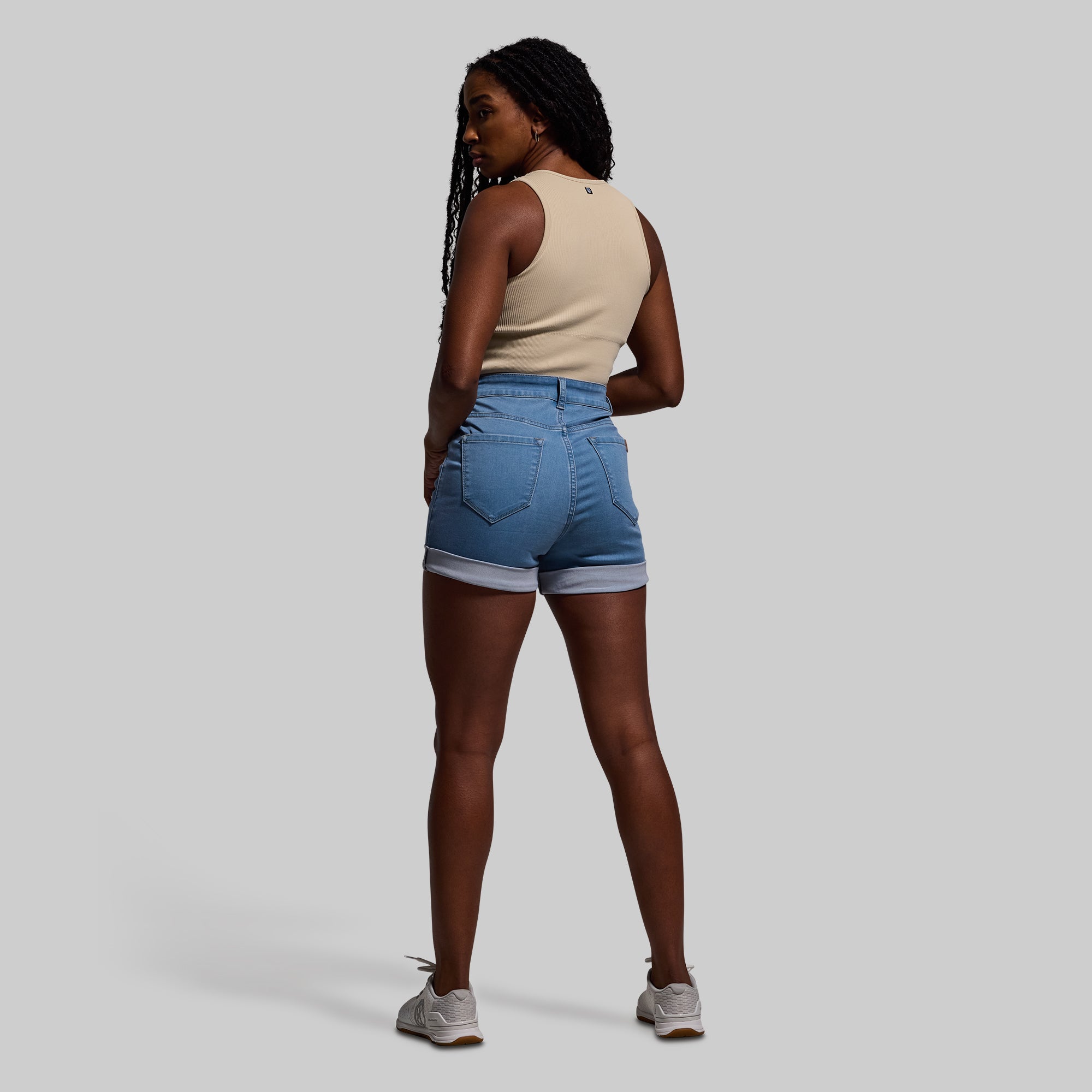 FLEX Stretchy Mom Jean Short (Light Wash) - Image 7