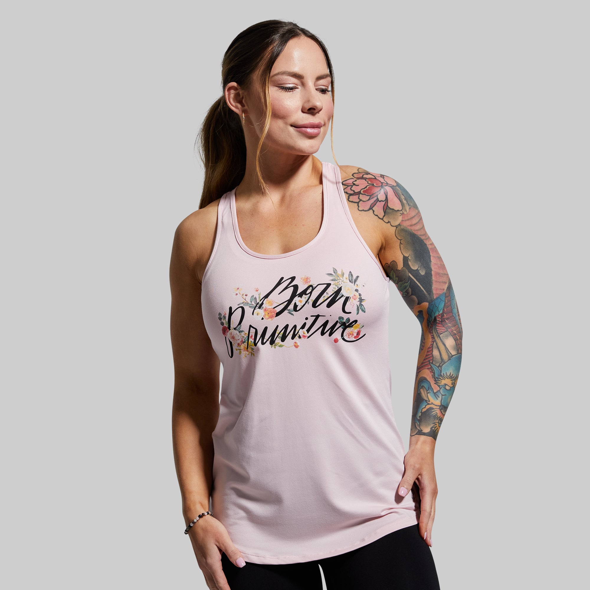 Floral Calligraphy Staple Tank (Cherry Blossom) - Image 3