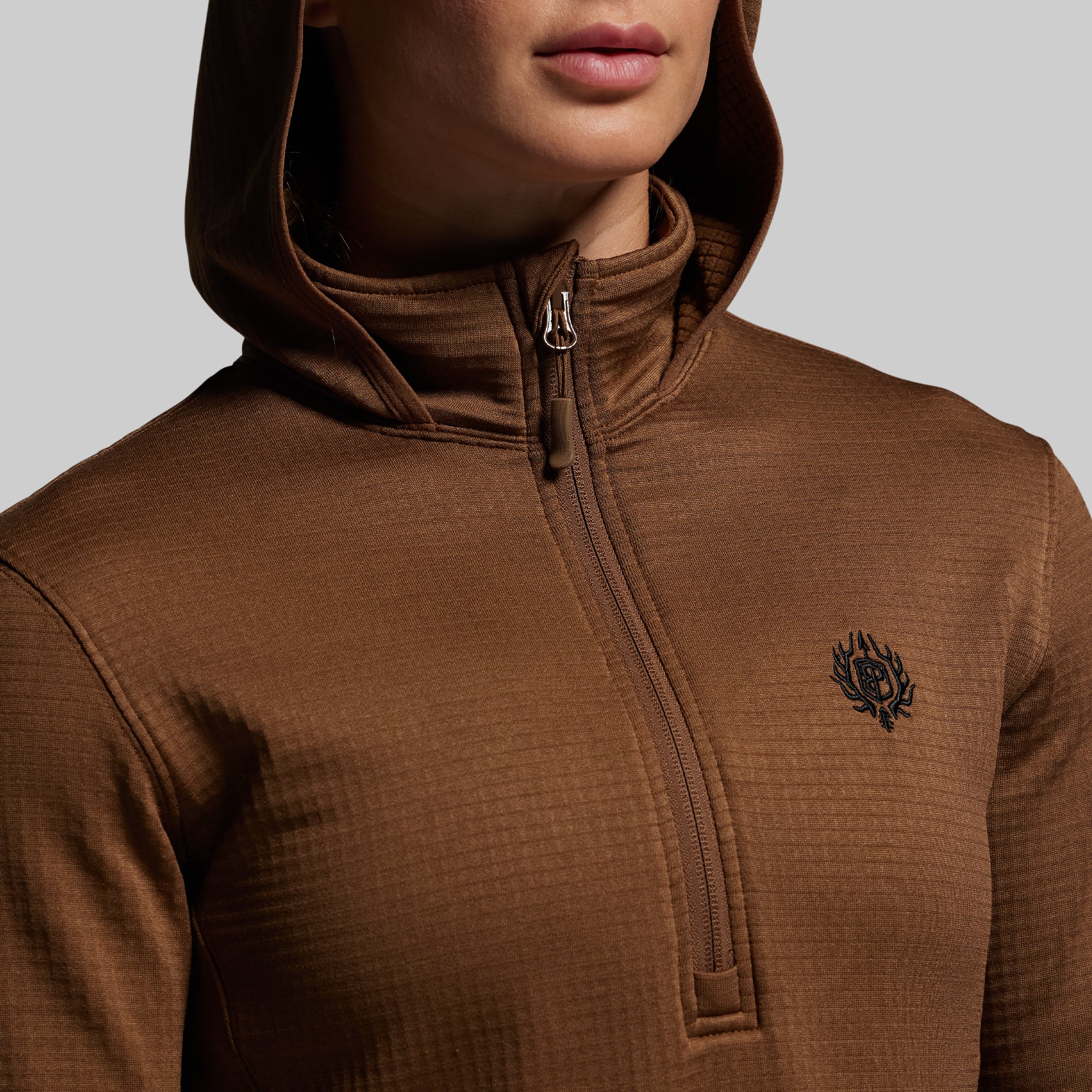 Women's Quiver Half Zip Hoodie 2.0 (Coyote Brown) - Image 8