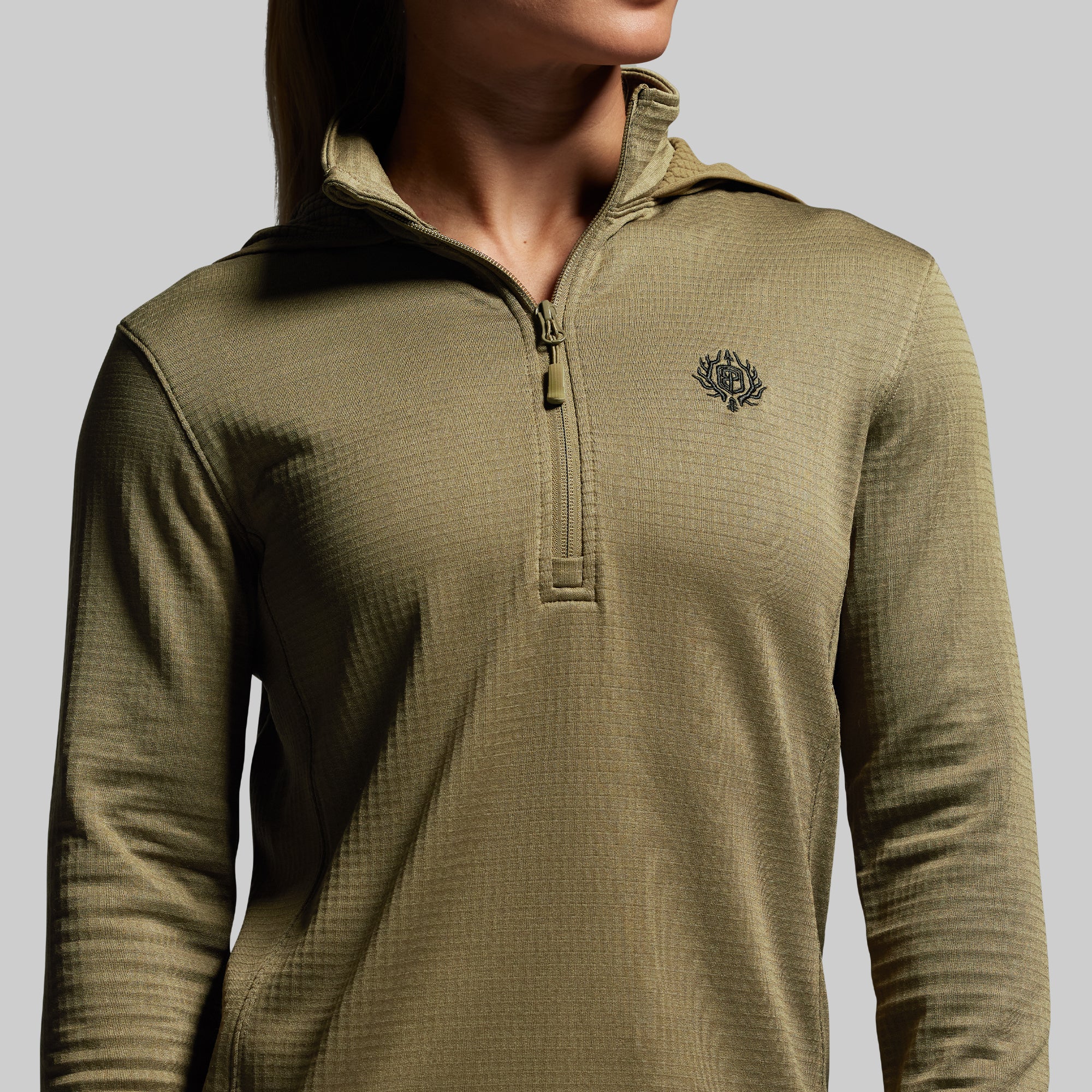 Women's Quiver Half Zip Hoodie 2.0 (OD Green) - Image 4