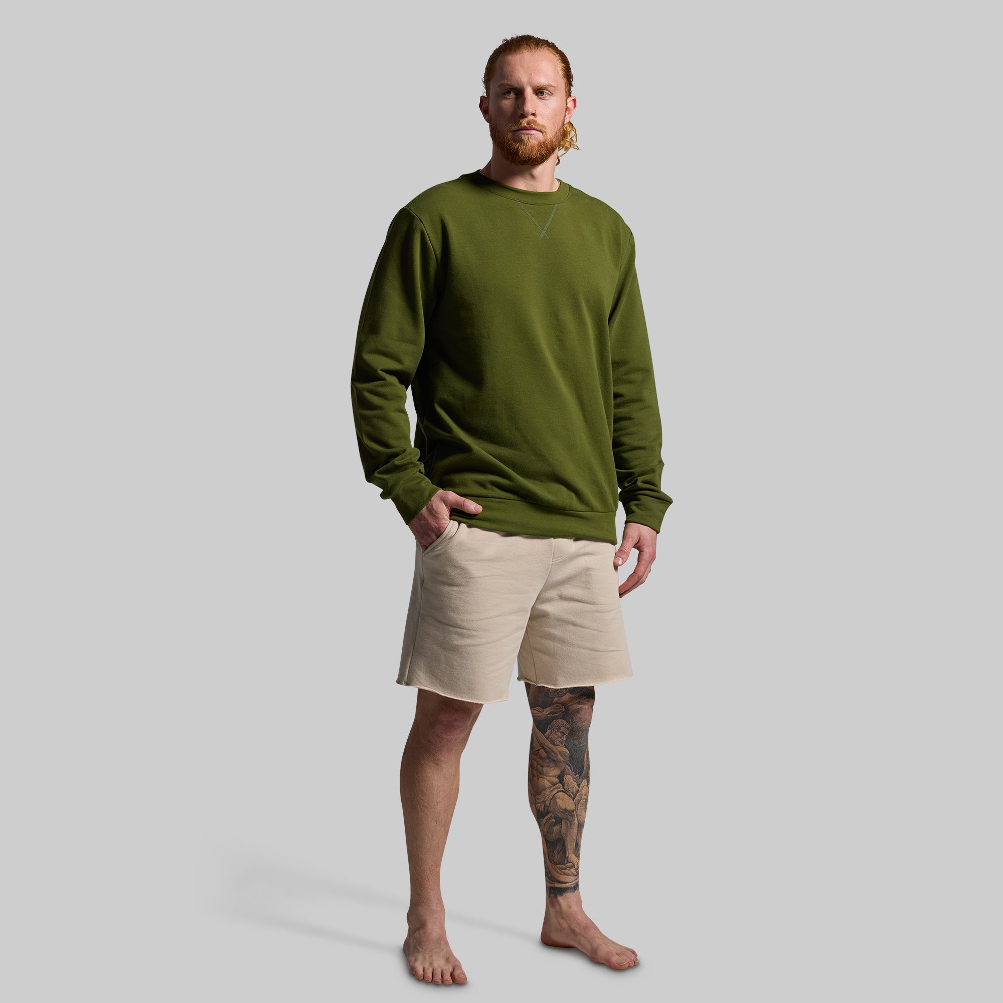 Men's Unmatched Crew Sweatshirt (Military Green) - Image 3