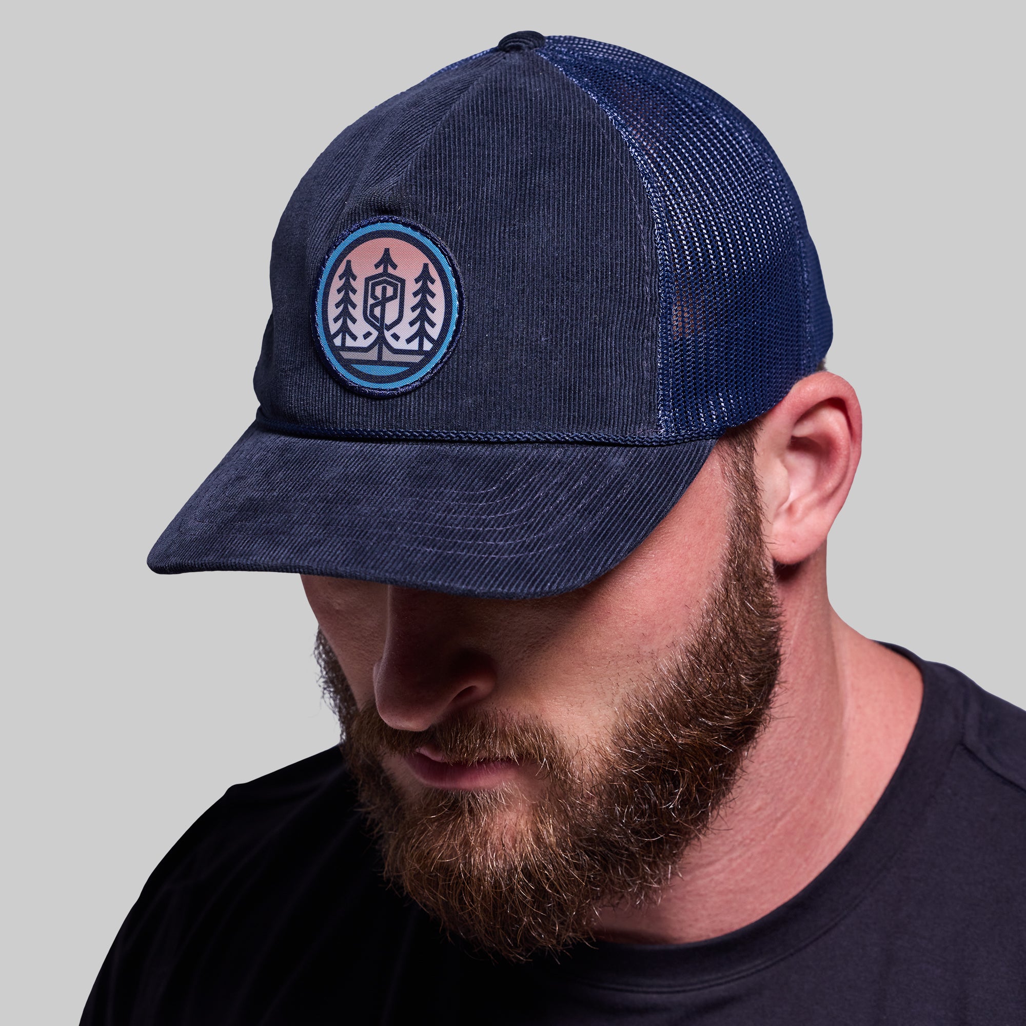 Corduroy Patch Trucker Hat (Navy) - Image 3