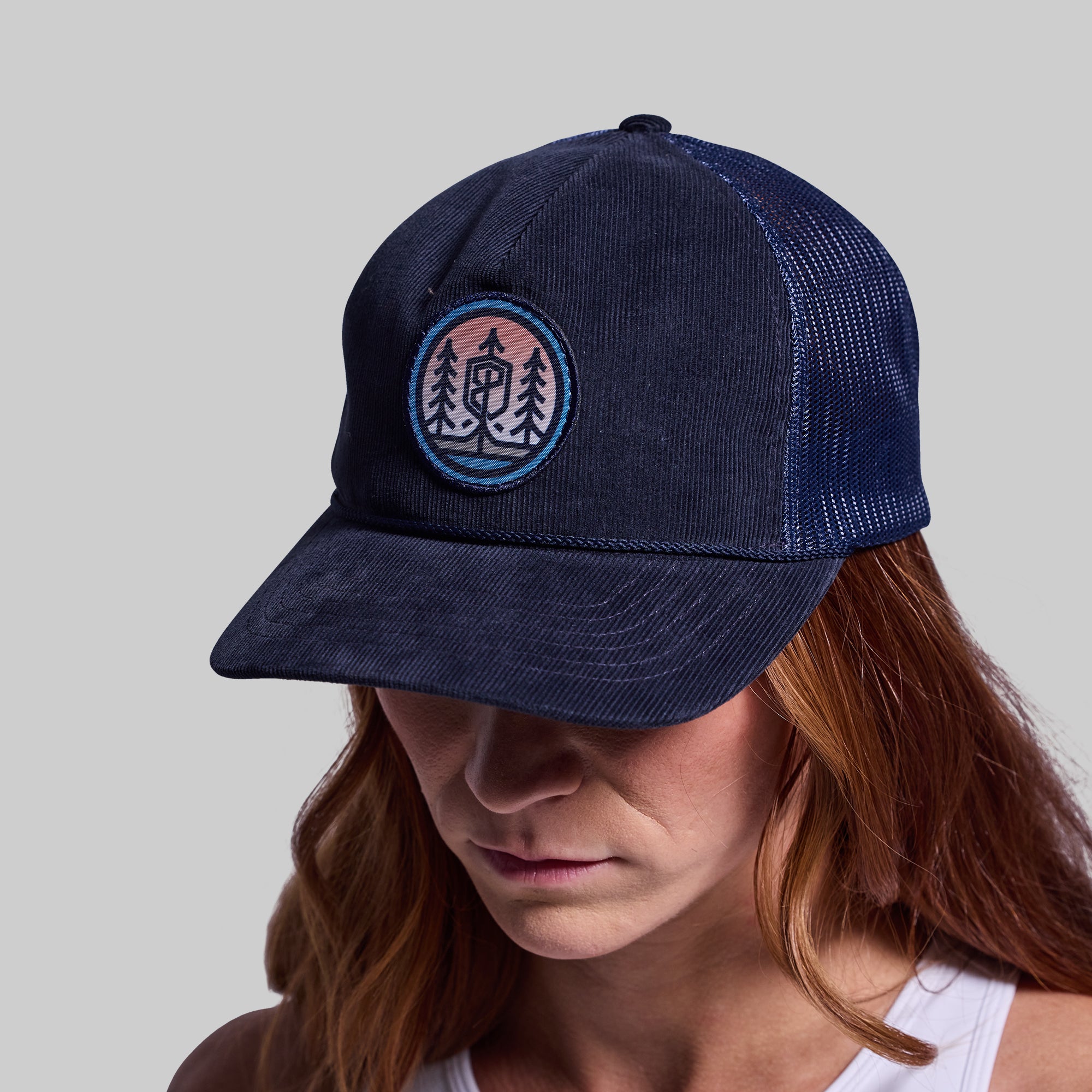 Corduroy Patch Trucker Hat (Navy) - Image 2