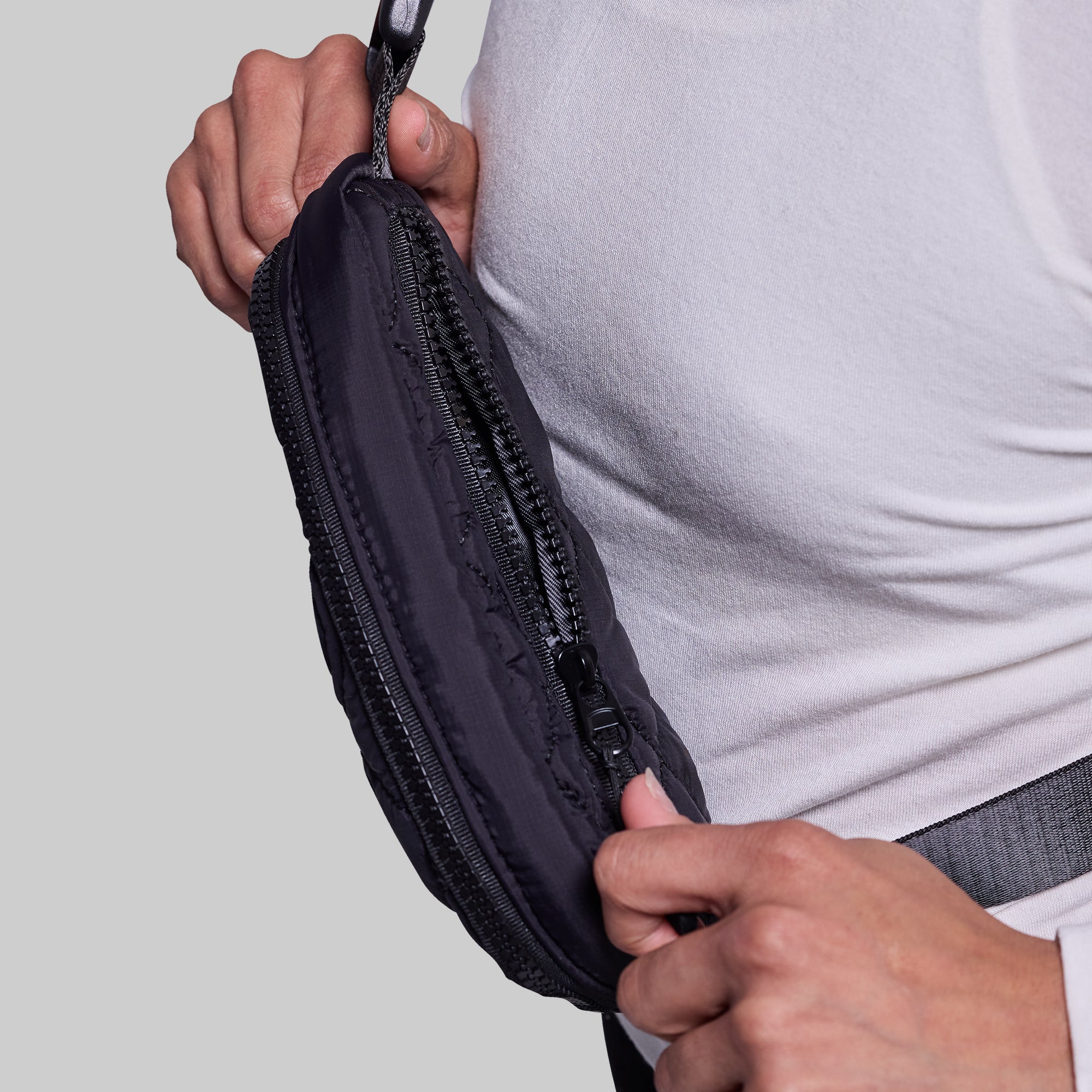 Adventure Awaits Quilted Belt Bag (Black) - Image 5