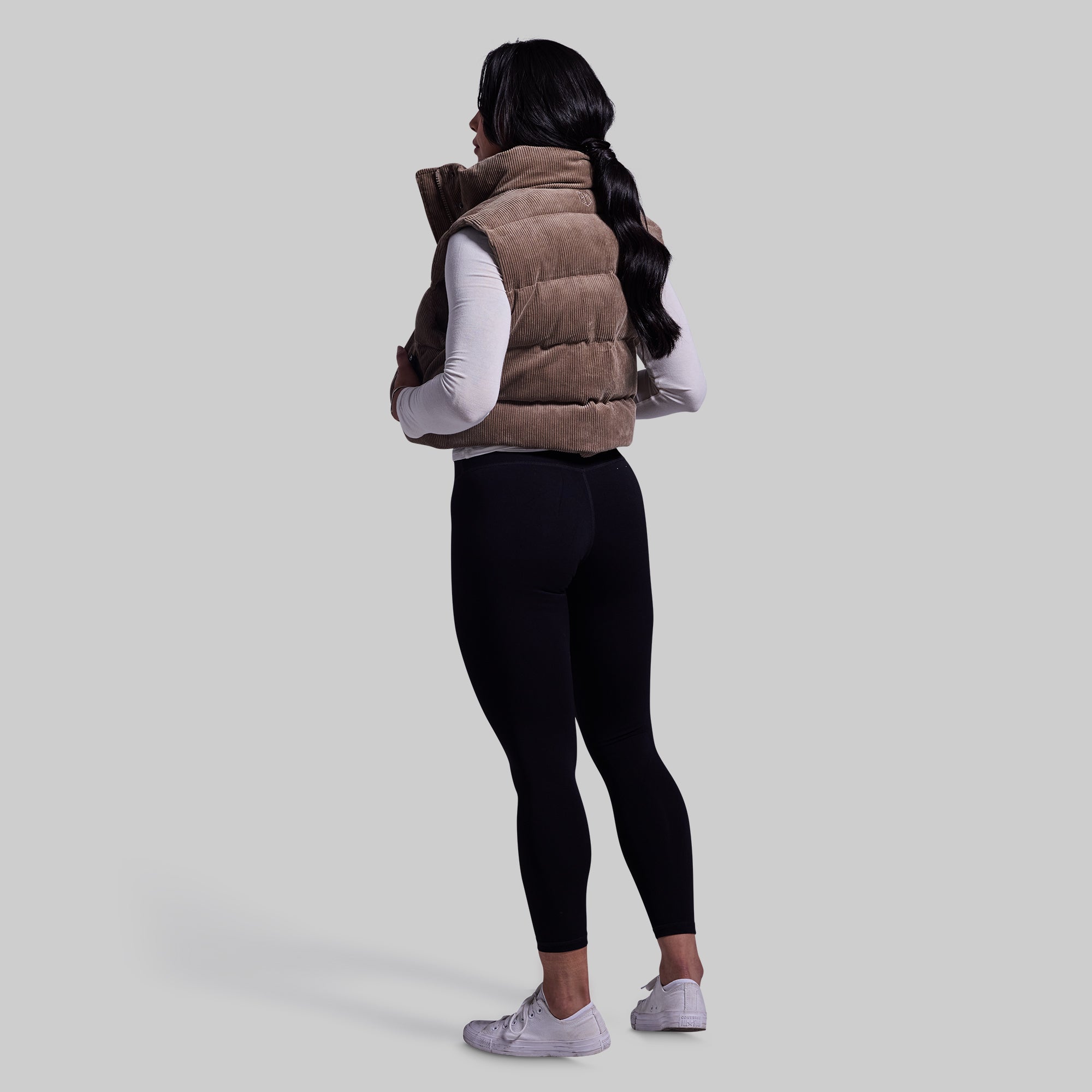Fireside Cropped Corduroy Puffer Vest (Elephant) - Image 10