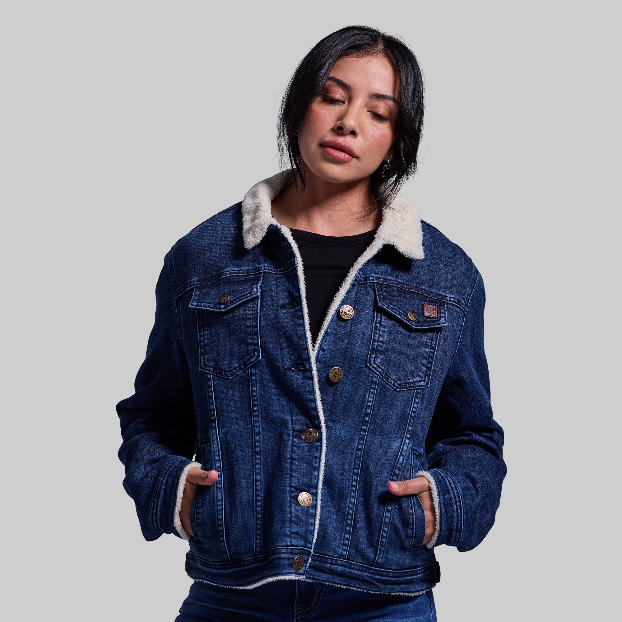 Women's FLEX Stretchy Pioneer Jacket 2.0 (Vintage Dark Wash) - Image 7