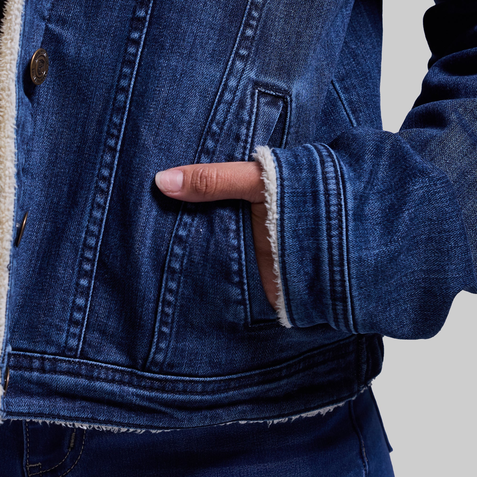 Women's FLEX Stretchy Pioneer Jacket 2.0 (Vintage Dark Wash) - Image 6