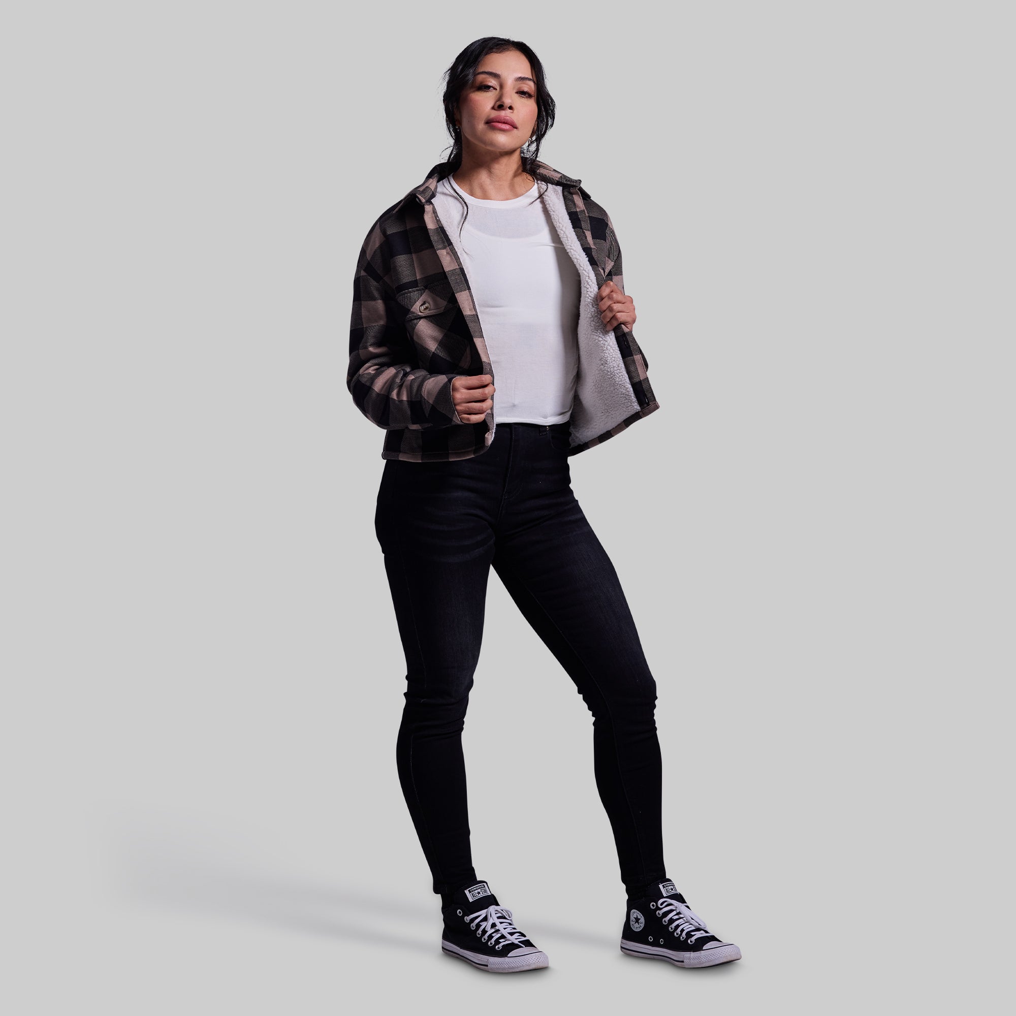 Women's Sherpa Cropped Flannel (Axe) - Image 10