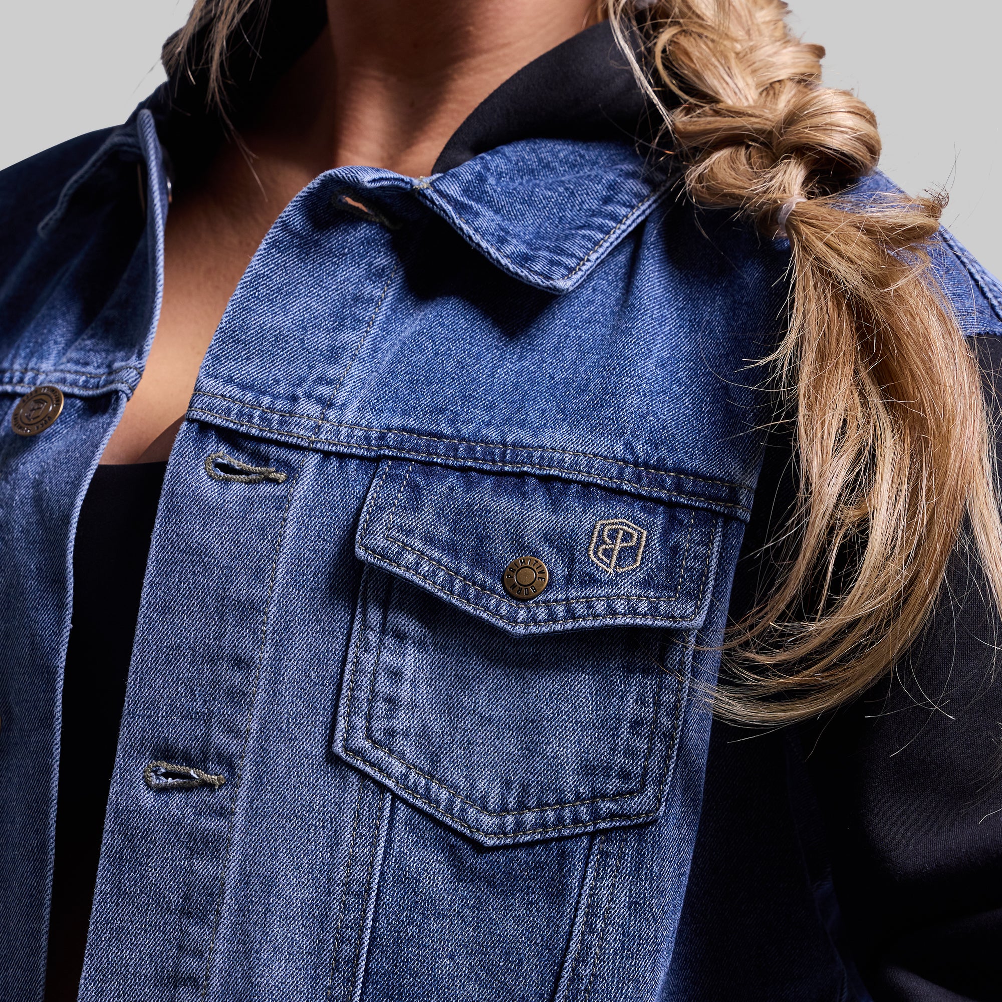 Into the Sunset Hooded Jean Jacket (Mid Wash) - Image 4