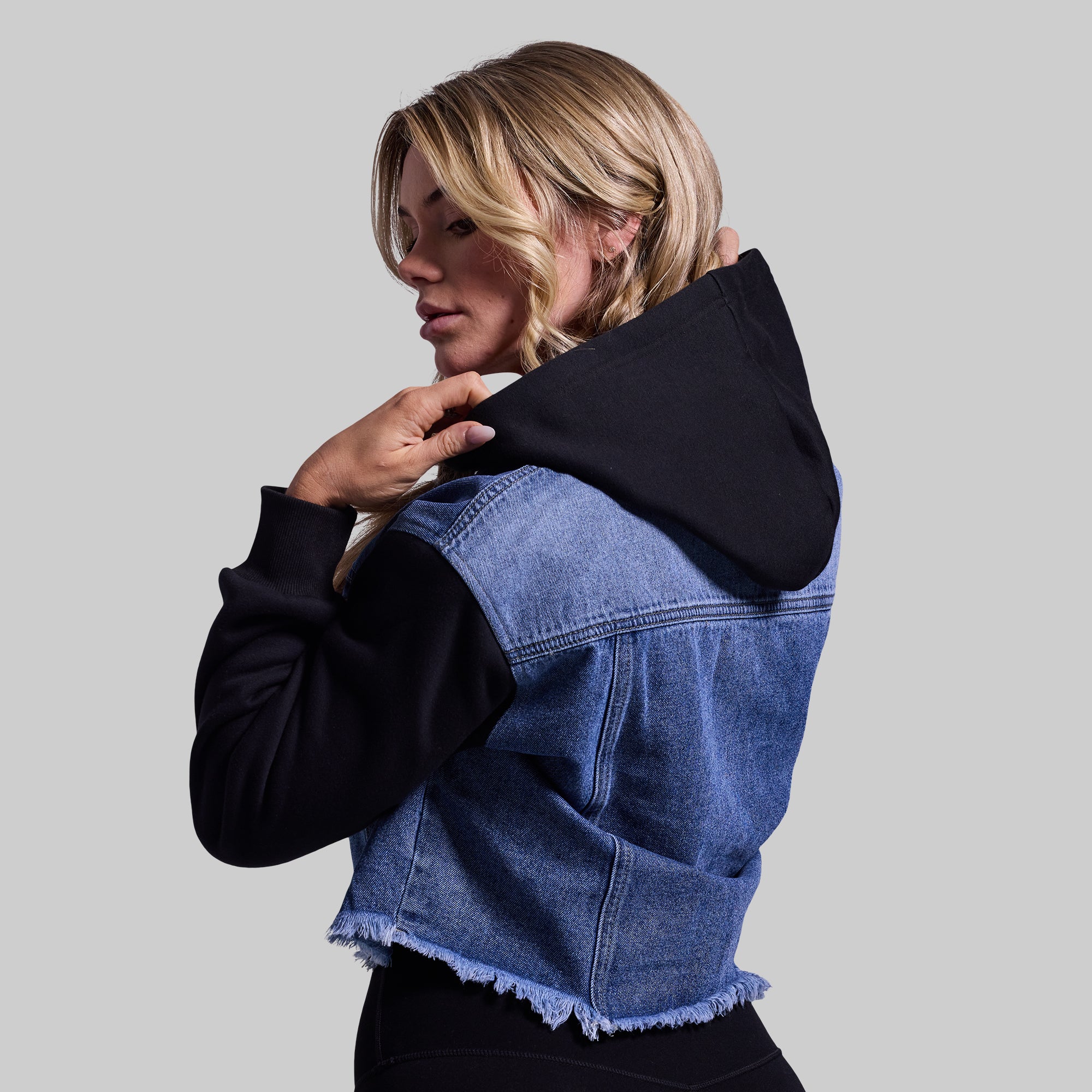 Into the Sunset Hooded Jean Jacket (Mid Wash) - Image 3