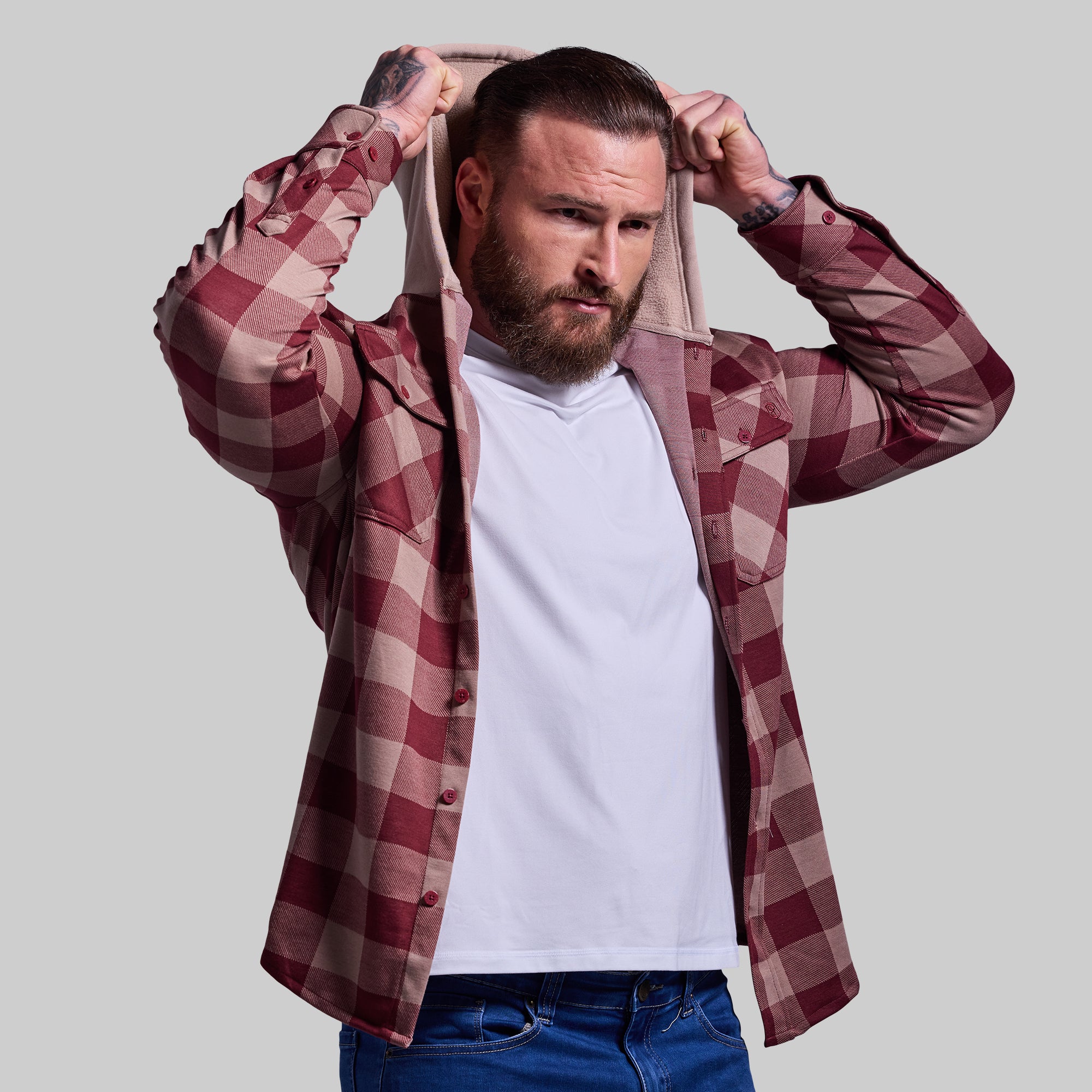 Hooded Woodsman Stretchy Flannel (Dusk) - Image 11