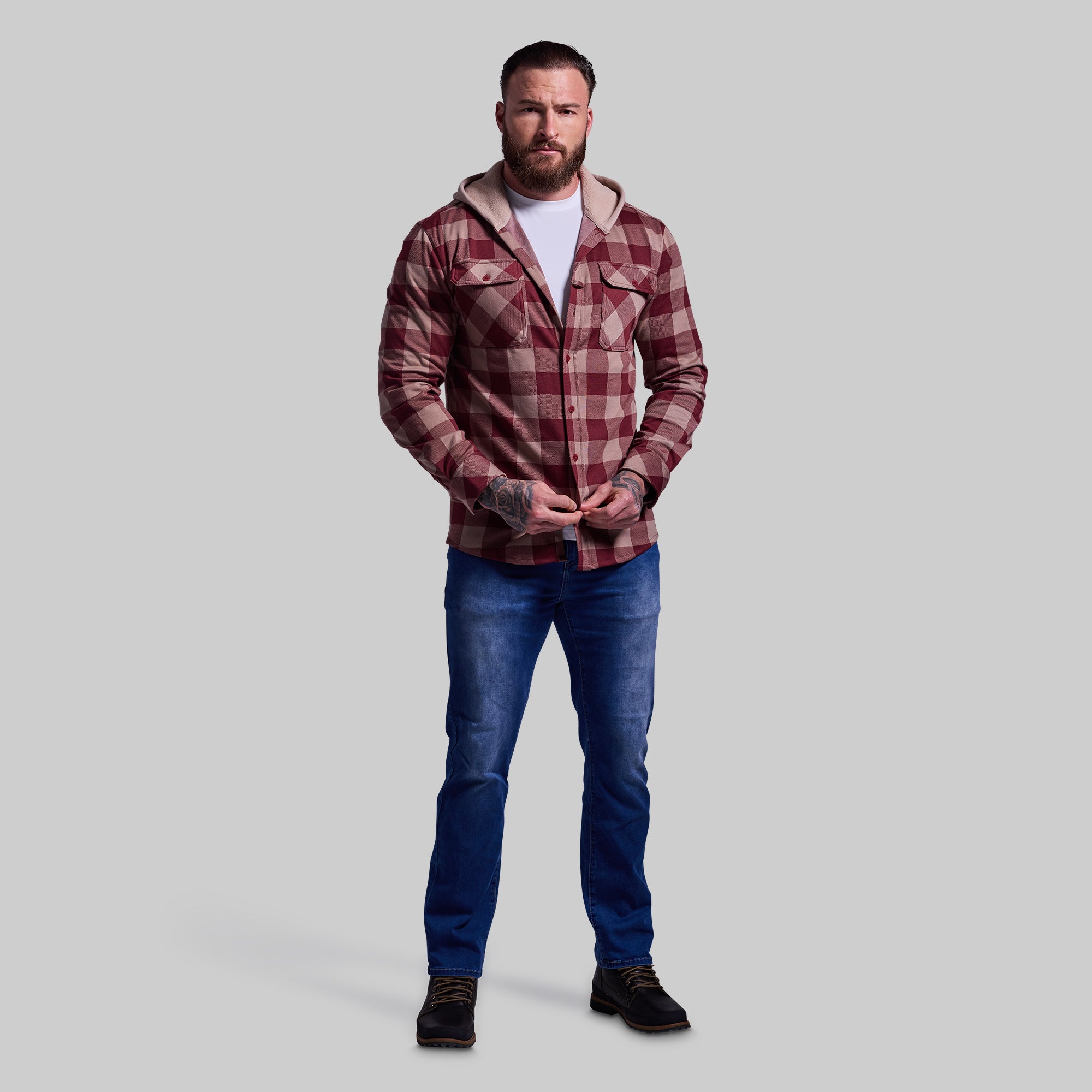 Hooded Woodsman Stretchy Flannel (Dusk) - Image 17