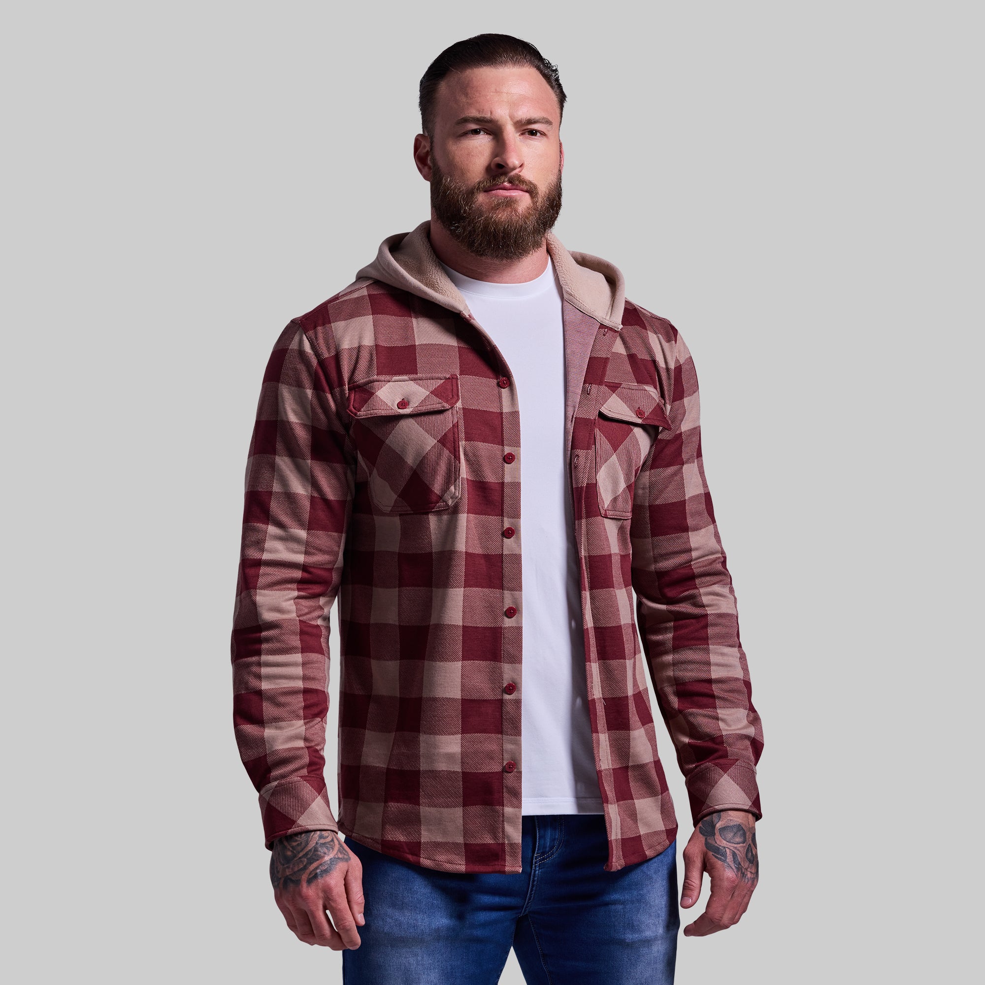 Hooded Woodsman Stretchy Flannel (Dusk) - Image 3
