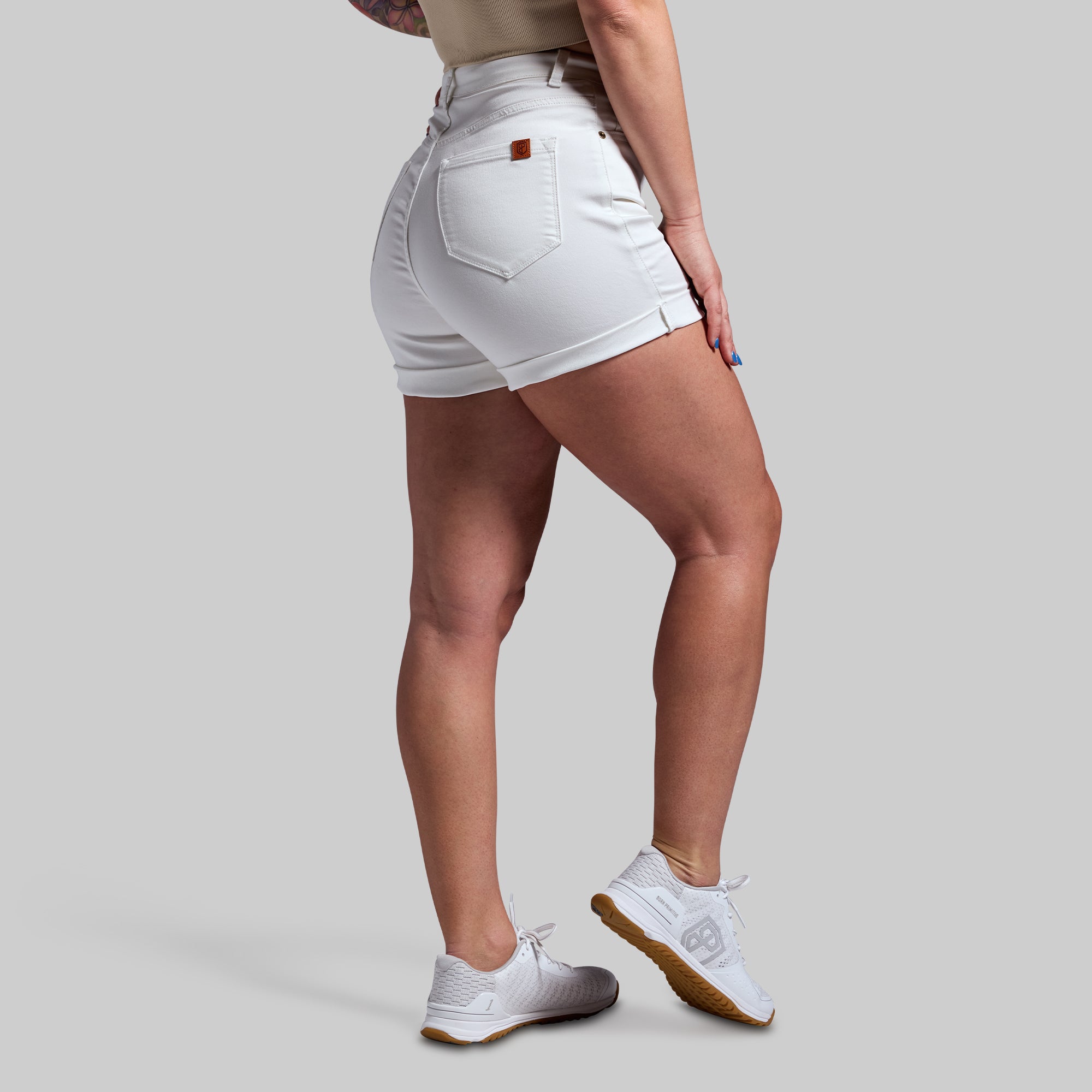 FLEX Stretchy Mom Jean Short (White) - Image 7