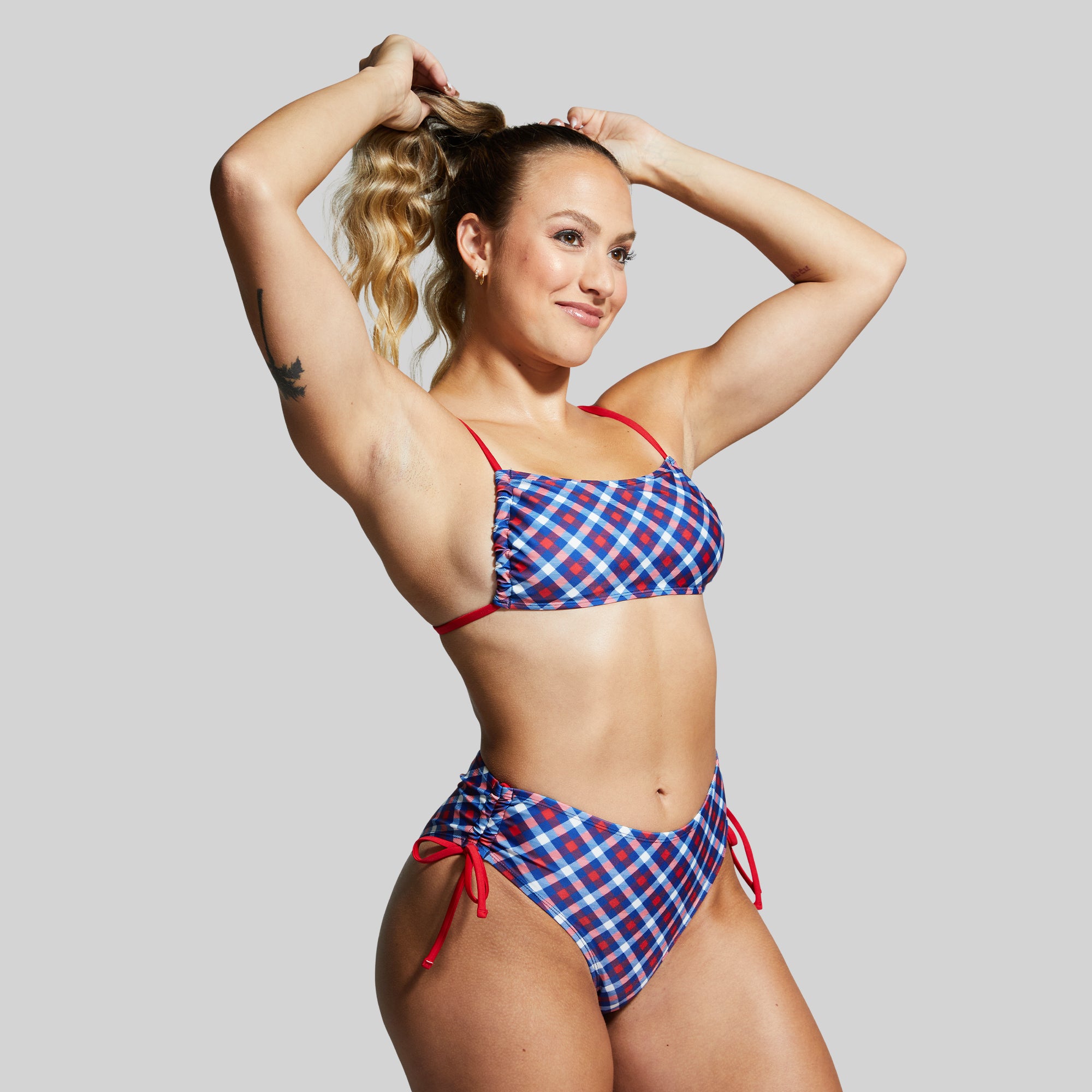 Bandeau Bikini Top (Patriotic Plaid) - Image 2