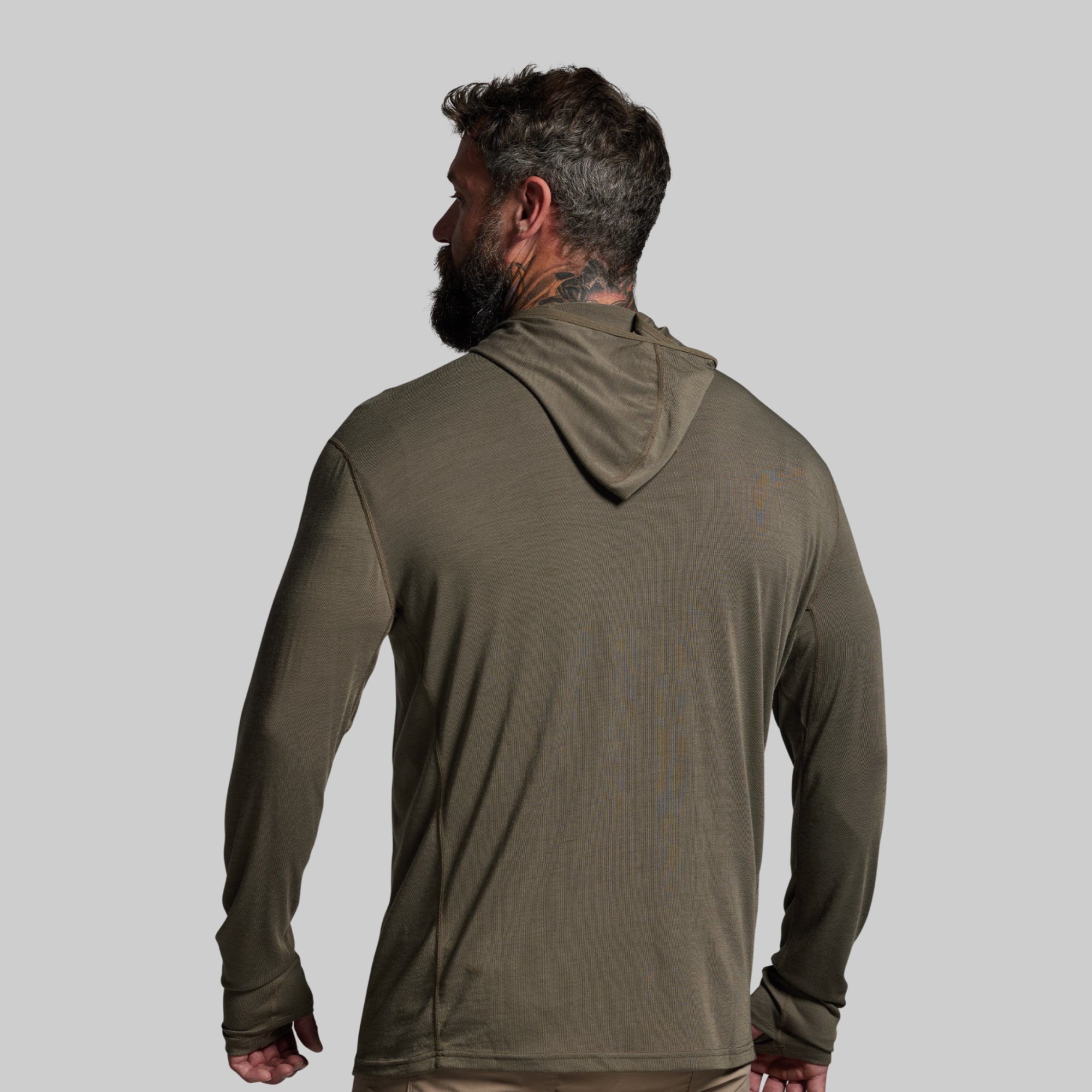 Ridgeline Merino Half Zip Hoodie 165 (OD Green) - Image 2