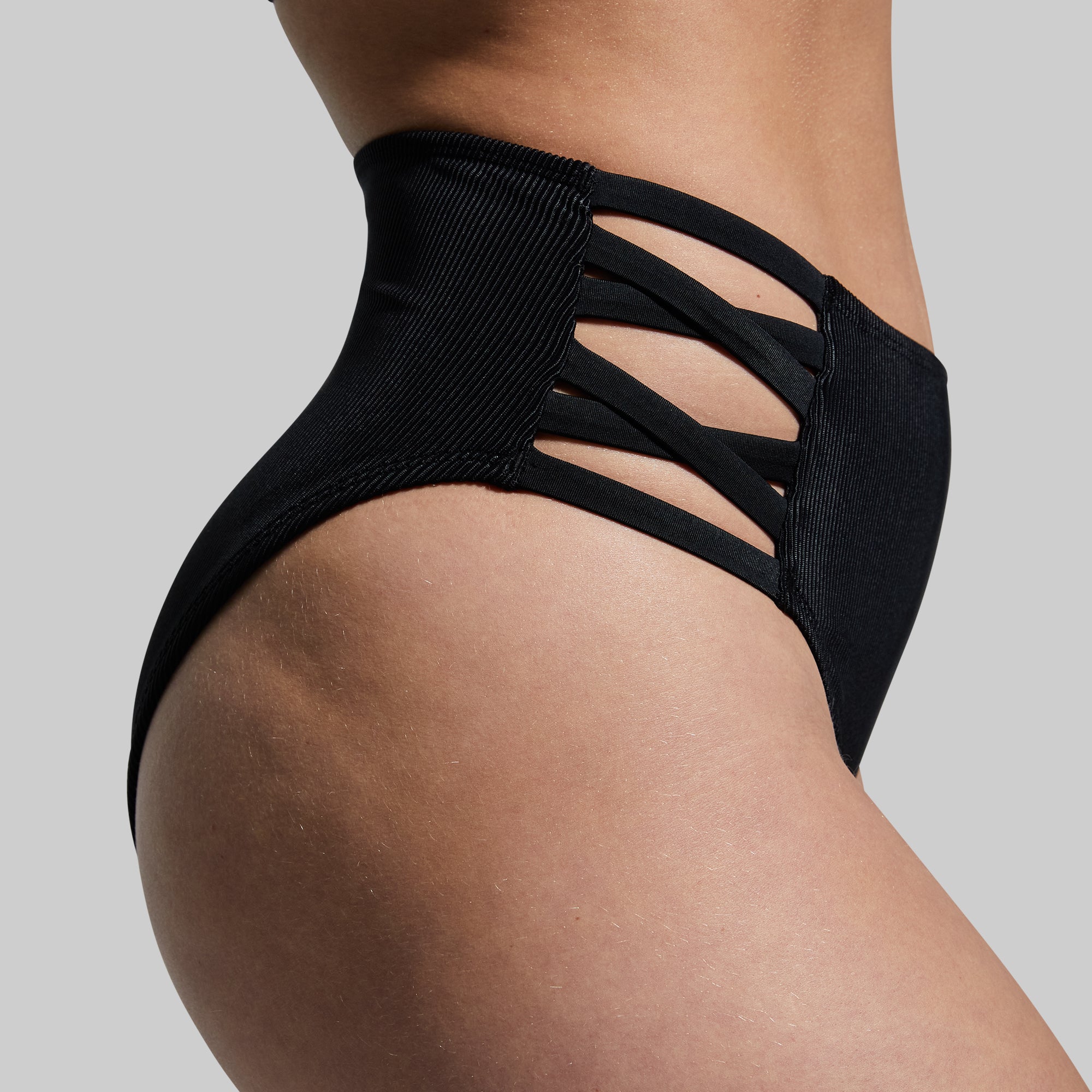 Sandbar Bikini Bottom (Black Ribbed) - Image 4