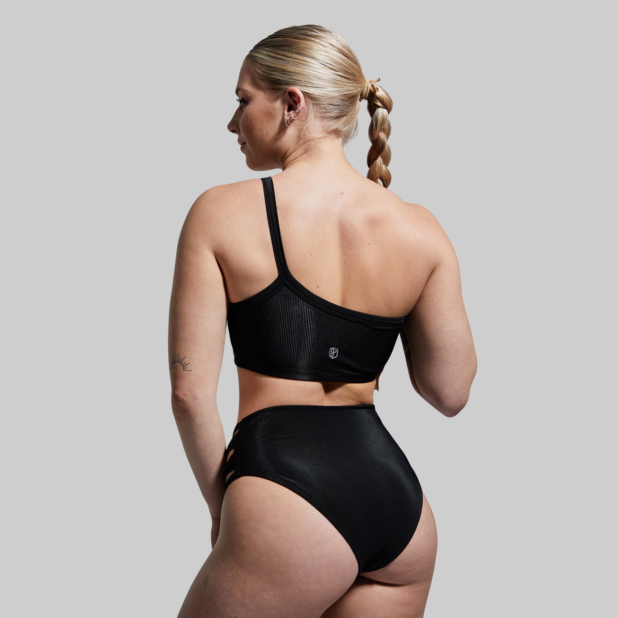 Deep End Bikini Top (Black Ribbed) - Image 2
