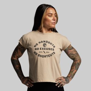 No Excuses Muscle Tee (Tan)