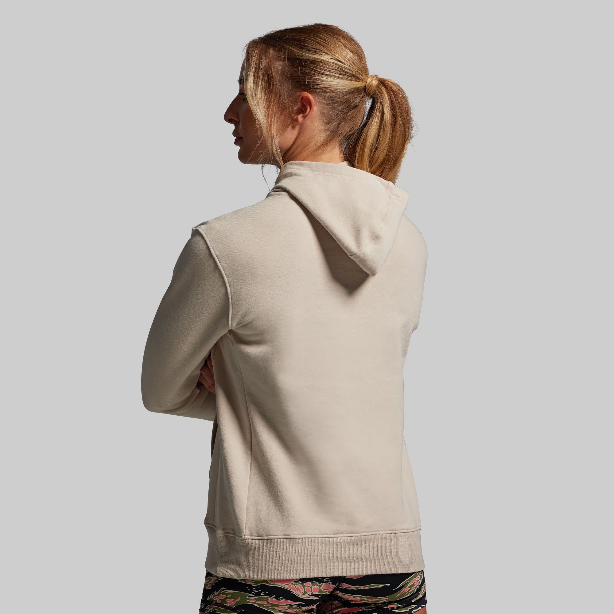 BP Flag Women's Unmatched Hoodie (Pumice/Pink Jungle Tiger) - Image 2