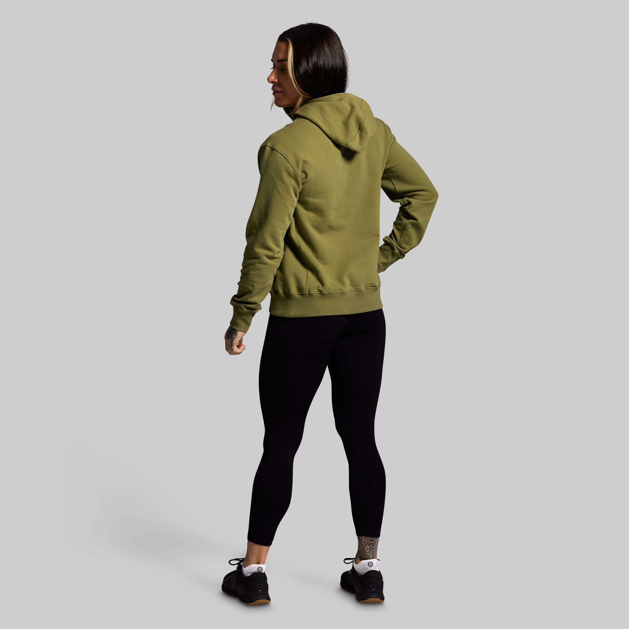 BP Classic Women's Unmatched Hoodie (Army Green) - Image 7