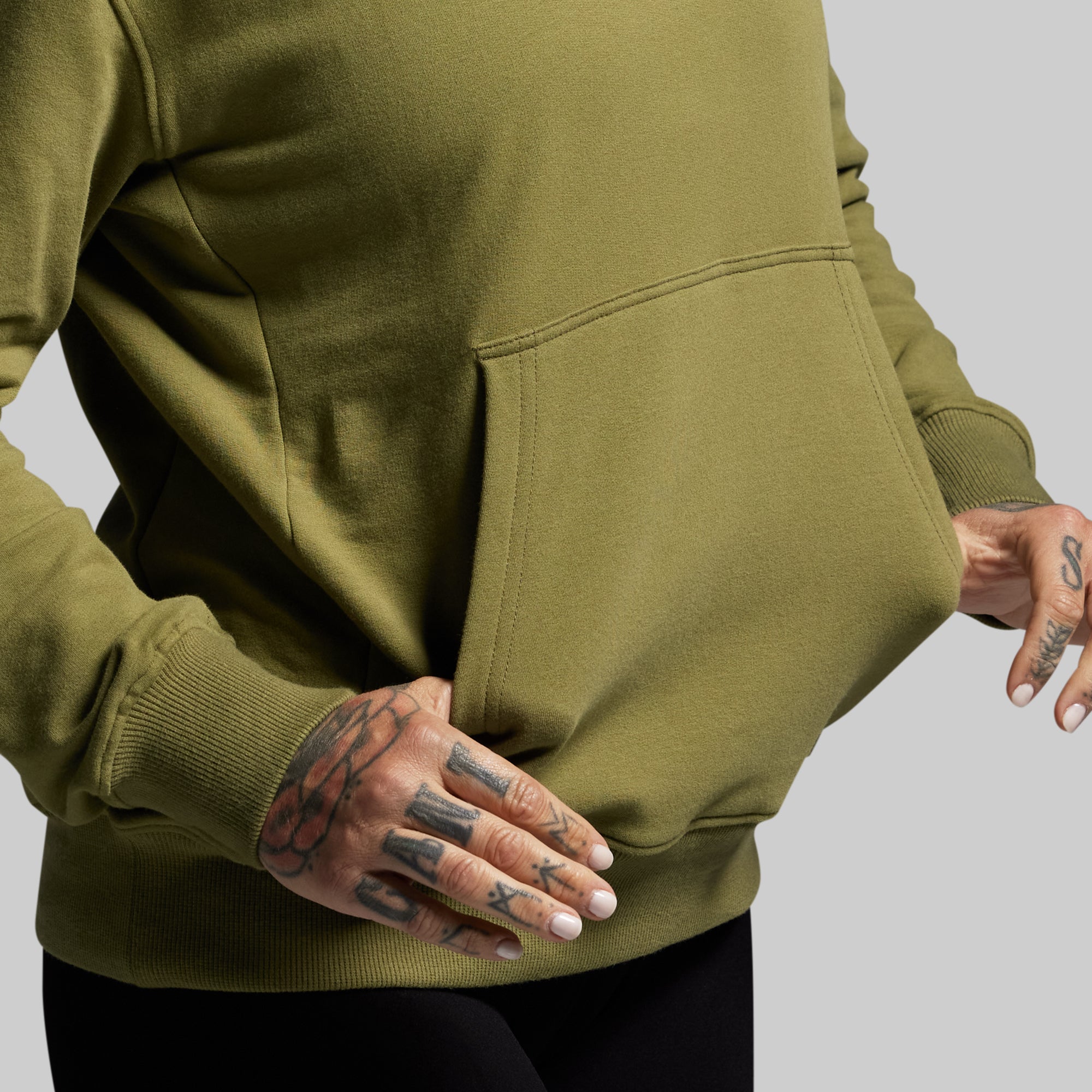 BP Classic Women's Unmatched Hoodie (Army Green) - Image 5