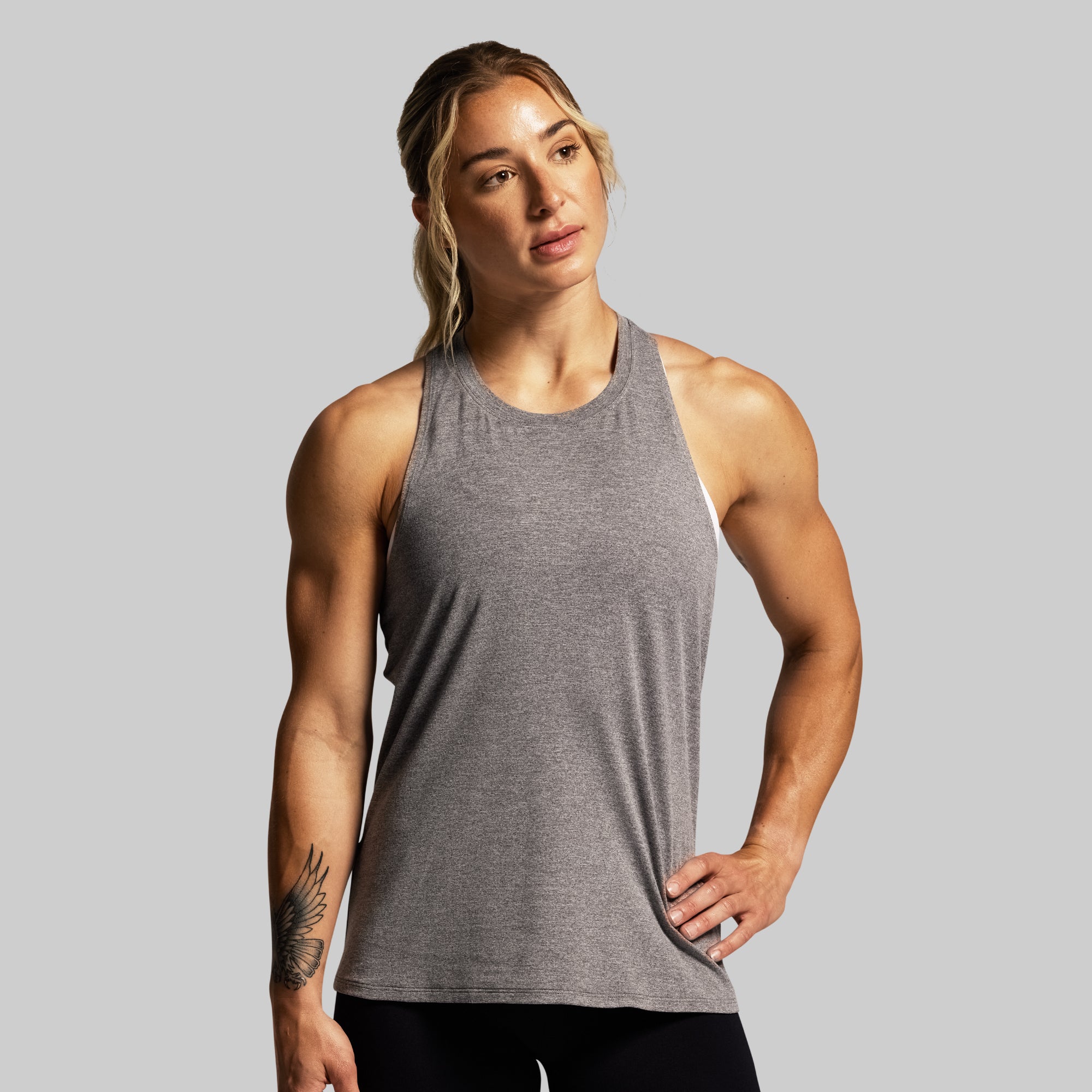 BP Premium Basic Twist Tank (Heather Grey) - Image 2