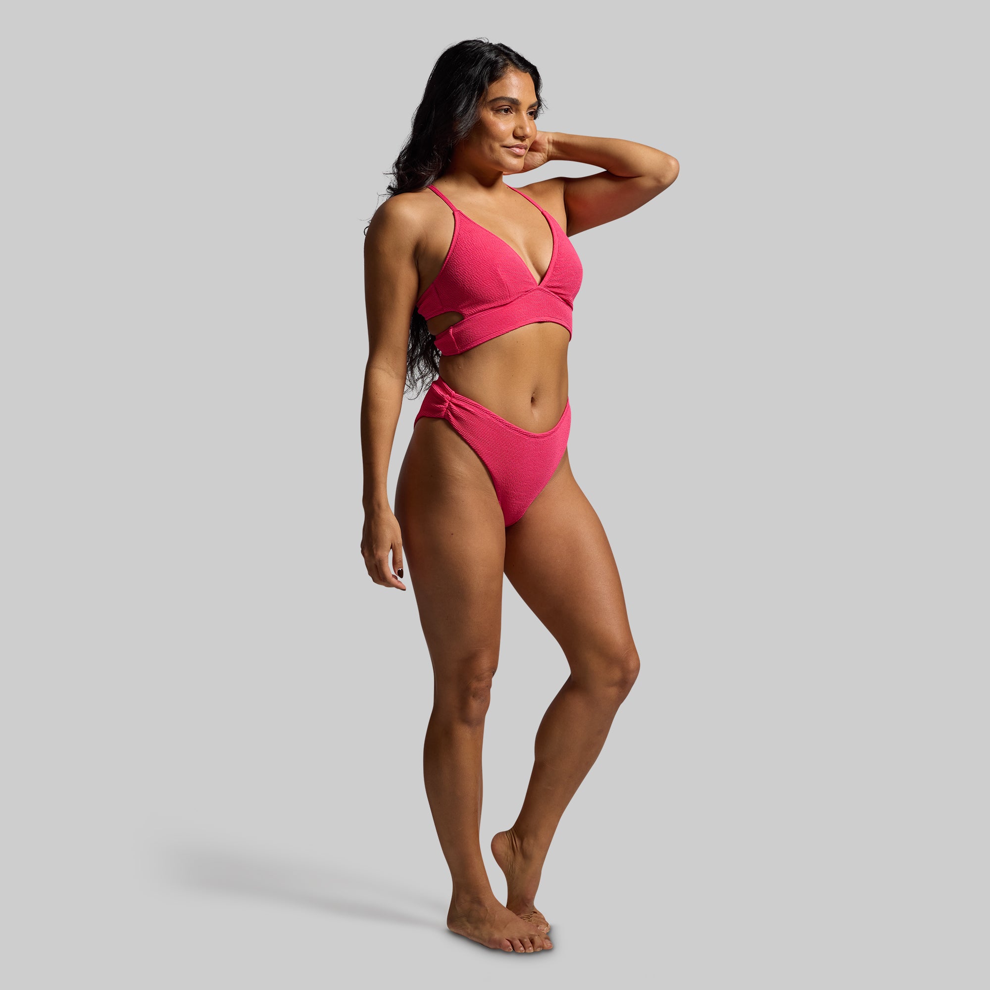Sea Level Crinkle Bikini Top (Raspberry Sorbet) - Image 6