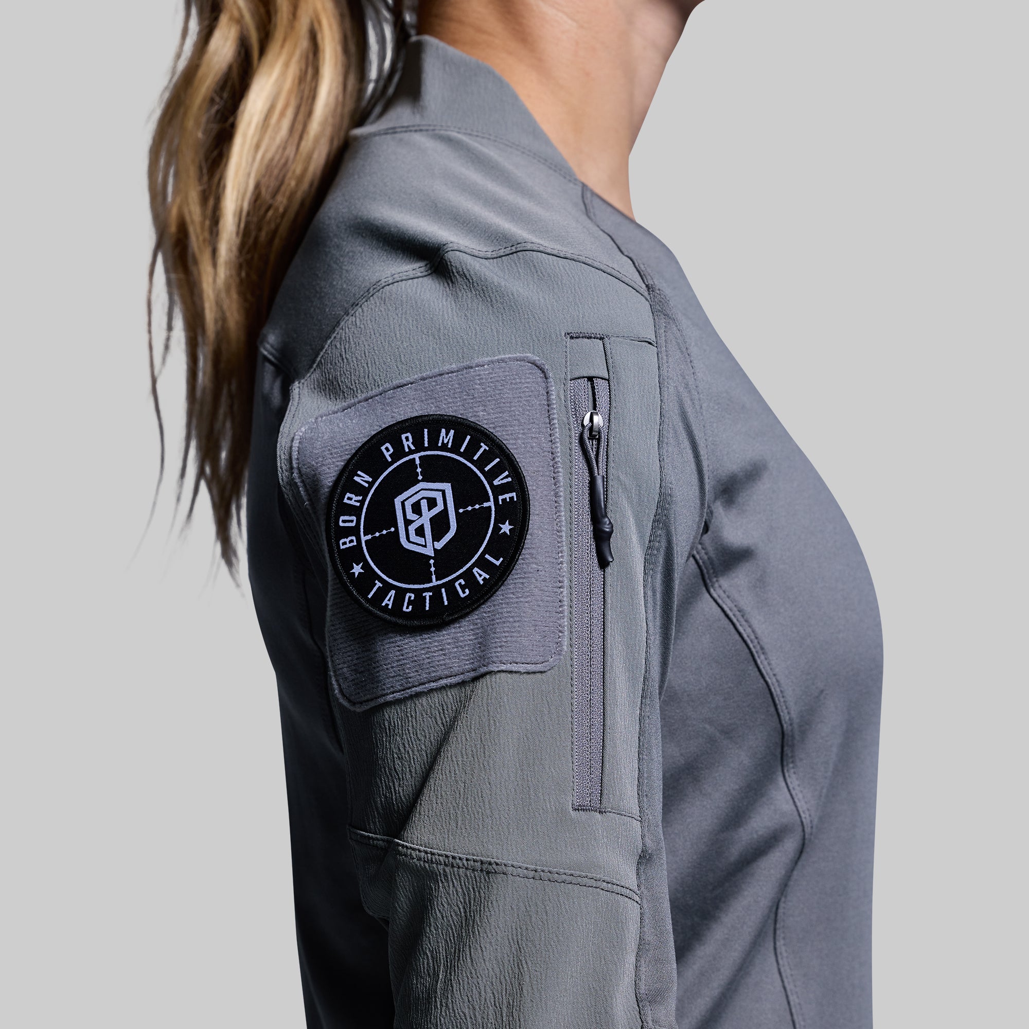 Women's Long Sleeve Op Top (Wolf Grey) - Image 4