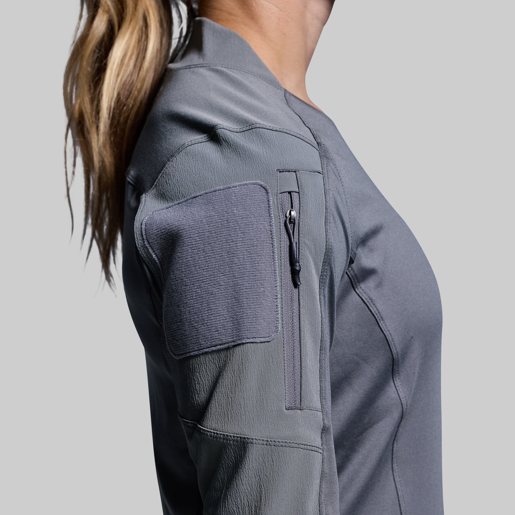 Women's Long Sleeve Op Top (Wolf Grey) - Image 3