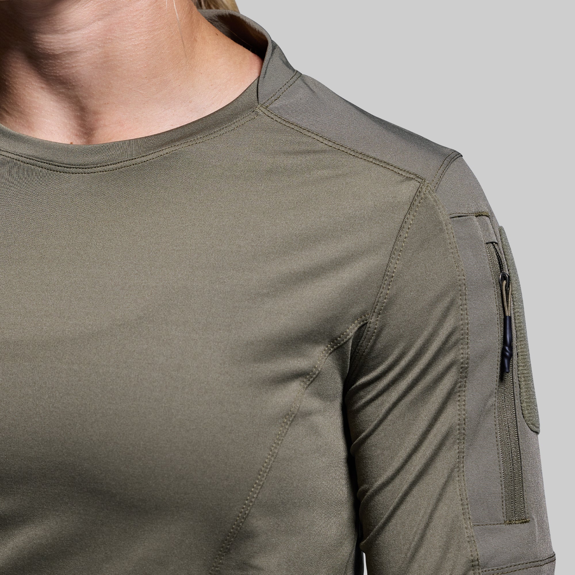 Women's Long Sleeve Op Top (OD Green) - Image 5