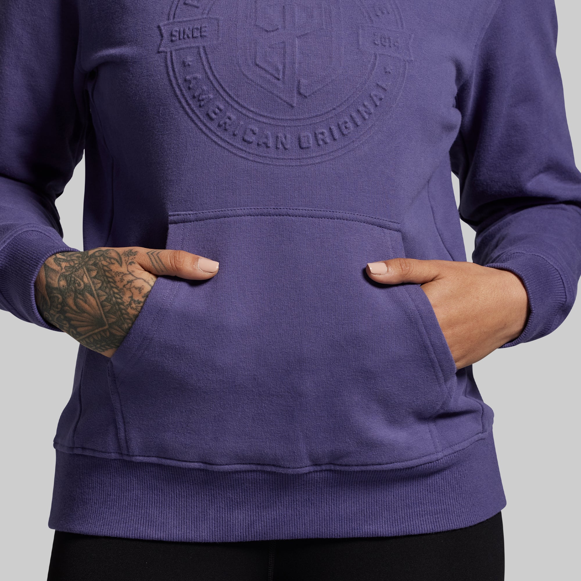 American Original Embossed Women's Unmatched Hoodie (Deep Sky) - Image 5