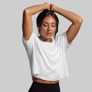 BP Premium Basic Crop Tee (White)