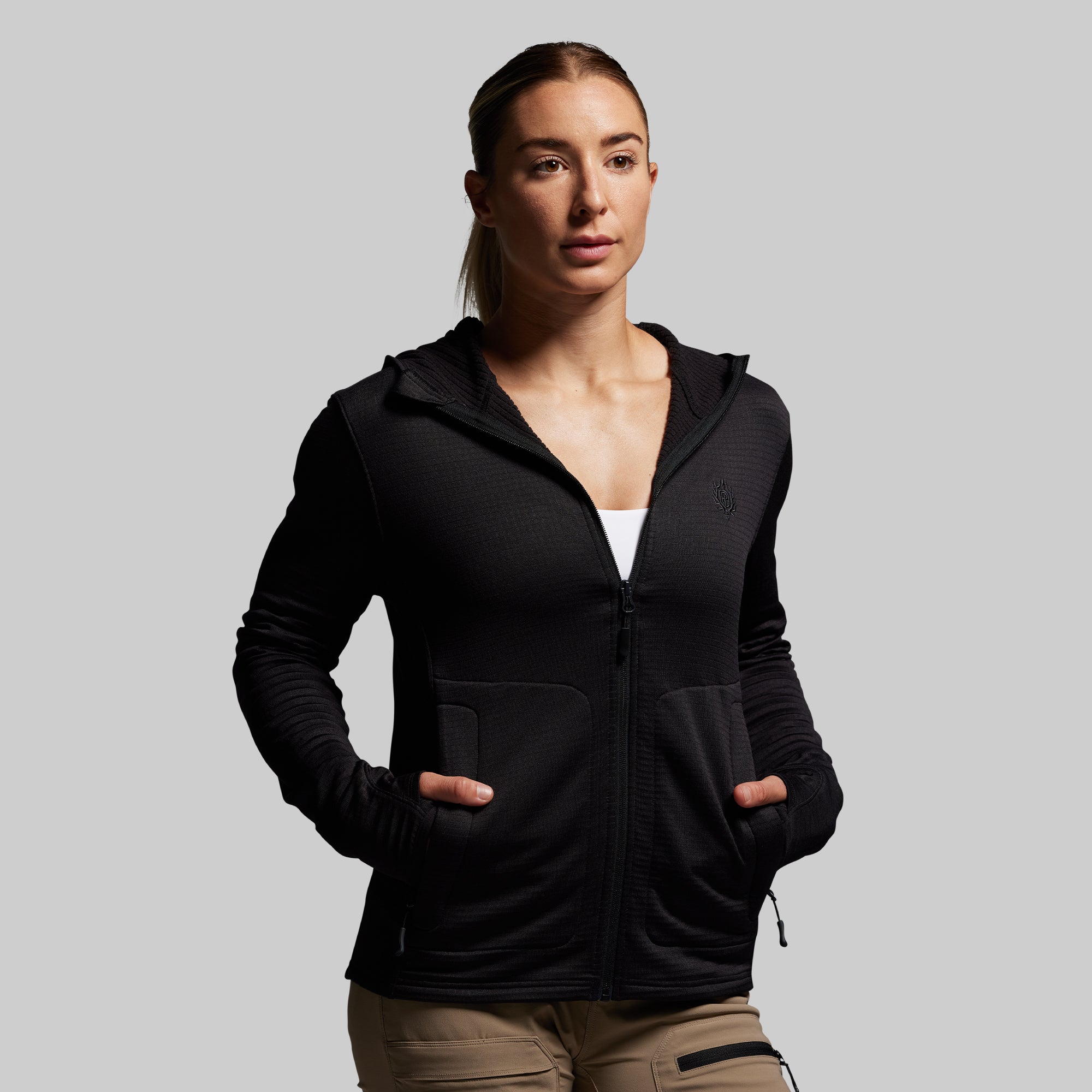 Women's Quiver Full Zip Hoodie 2.0 (Black) - Image 3