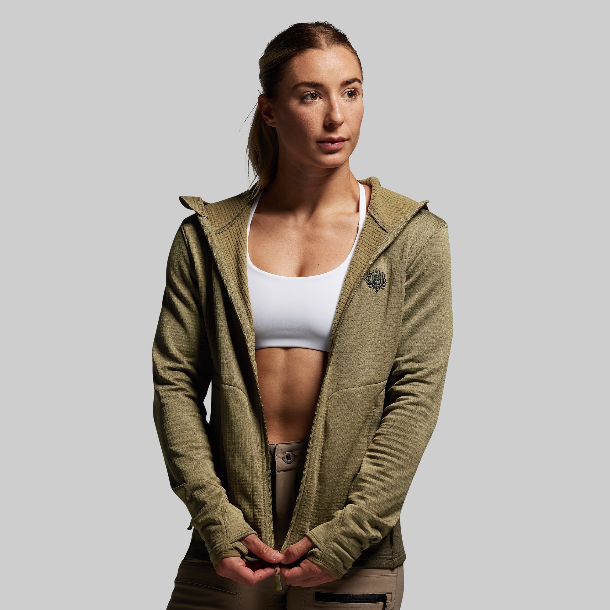 Women's Quiver Full Zip Hoodie 2.0 (OD Green) - Image 6