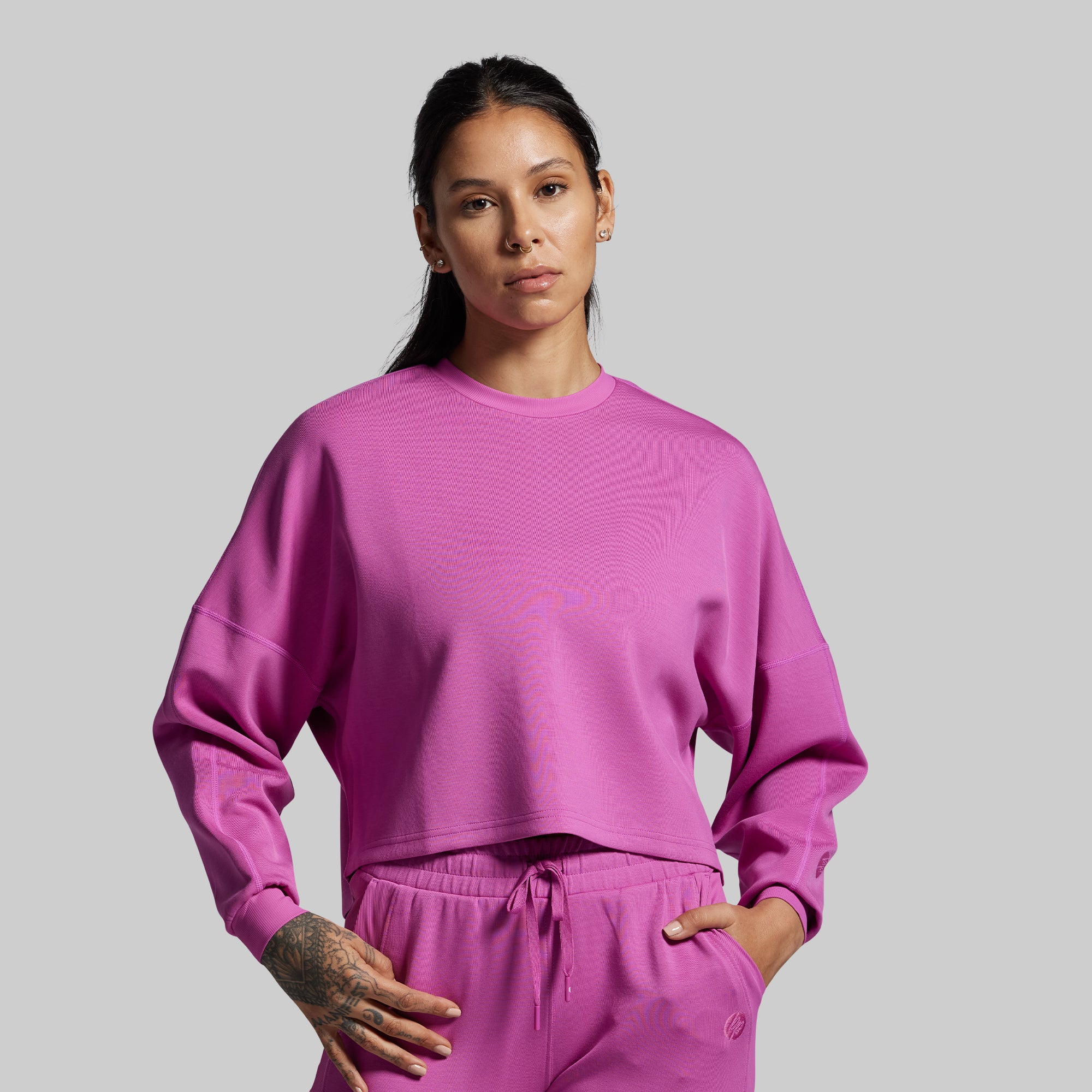 Lounge Lux Cropped Pullover (Viola) - Image 3