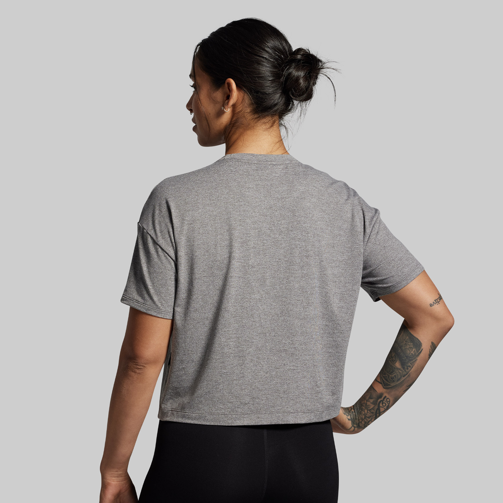 BP Premium Basic Crop Tee (Heather Grey) - Image 2
