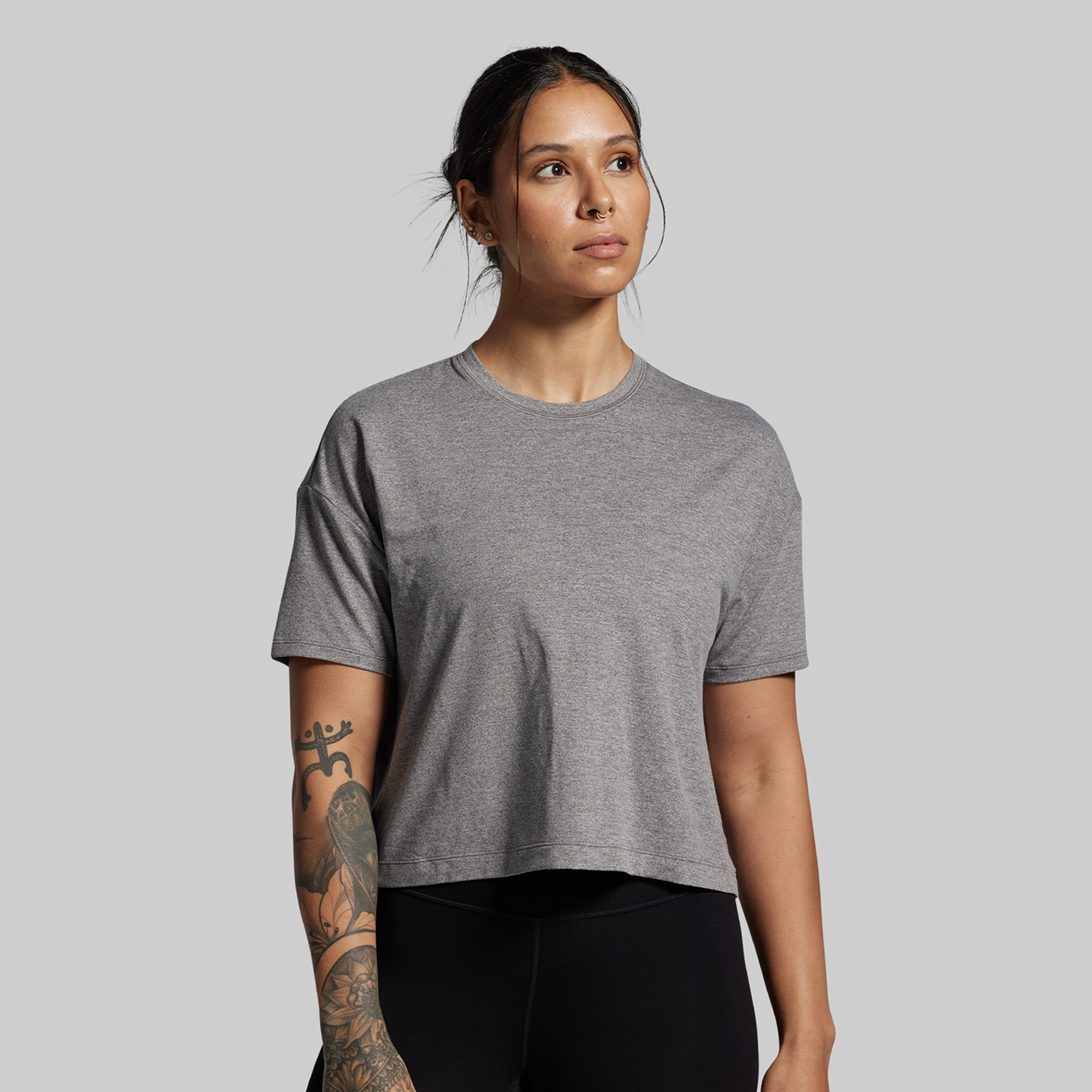 BP Premium Basic Crop Tee (Heather Grey) - Image 3